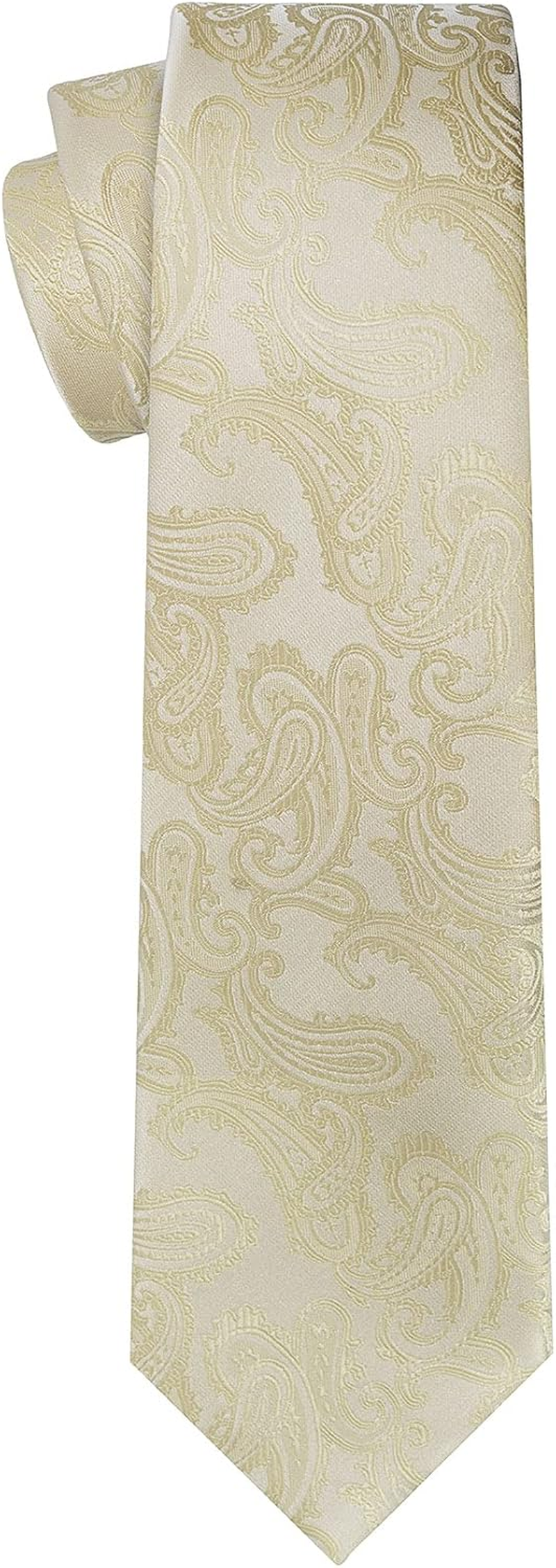 Kissties Mens Tie Set: Paisley Necktie + Pocket Square Hanky + Gift Box image number 5