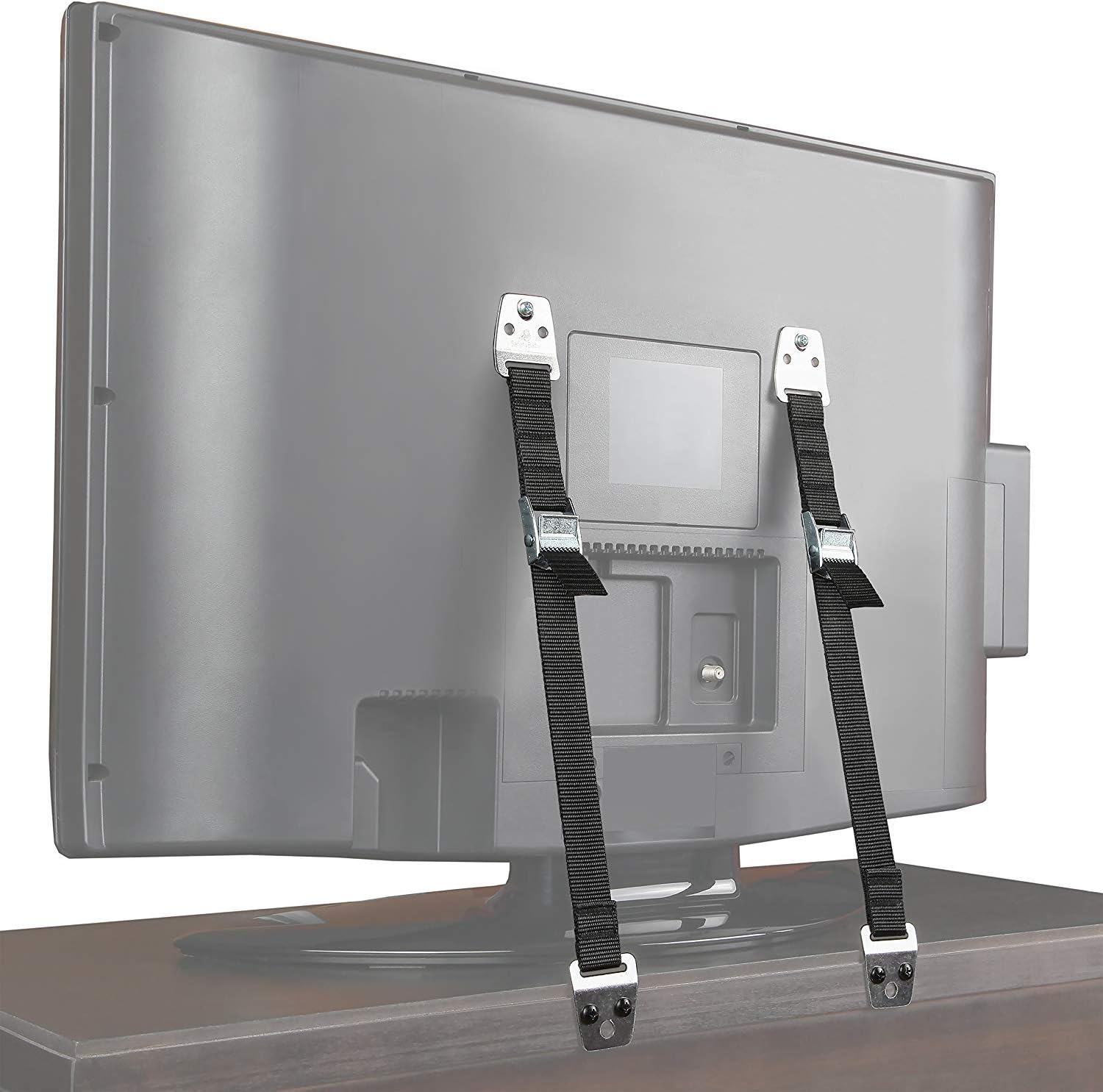 2 Pack TV and Furniture anti Tip Straps, Adjustable Metal Heavy Duty TV Safety Straps for Baby Proofing TV Screen Dresser Bookcase Cabinets image number 6