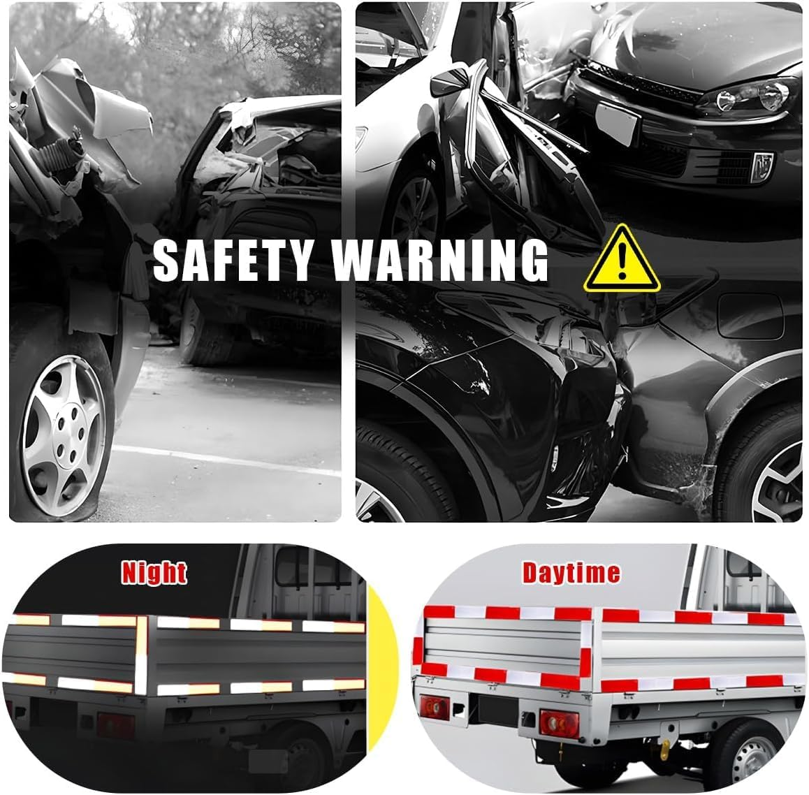 10 Pcs Self-Adhesive Rectangular Reflectors - High Visibility Safety Reflector for Trailers, Trucks, Cars, Agricultural Vehicles & Gate Posts, Durable Rear Reflector Stickers for Night Road Safety