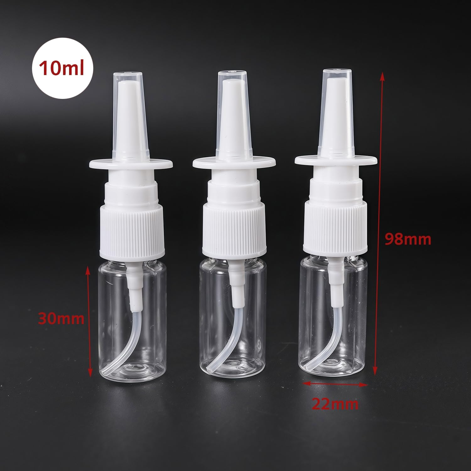 Ezranova 3 Pcs 10Ml Empty Nasal Spray Bottles, Fine Mist Sprayer for Saline Solution, Essential Oils, Rhinitis Care & Travel, Refillable Leak-Proof Container image number 1