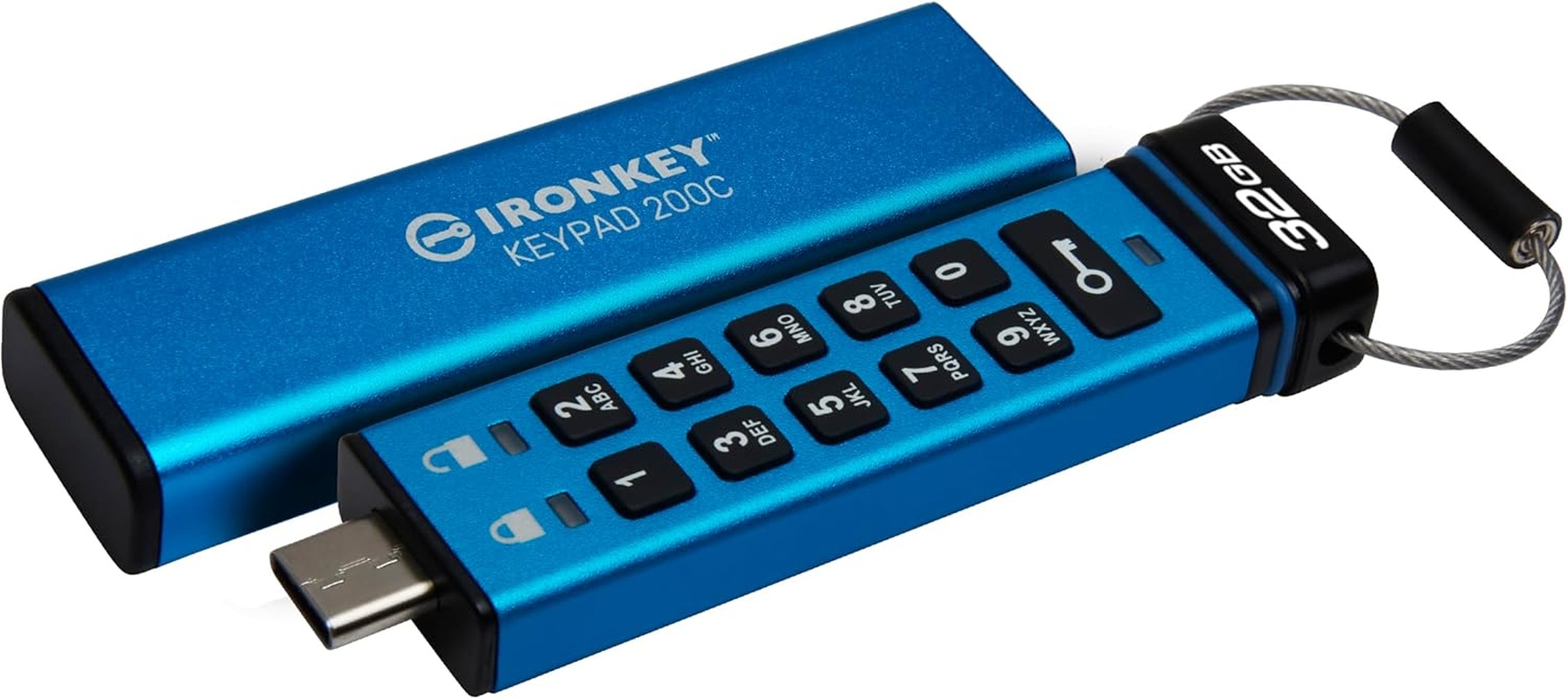 Kingston Ironkey Keypad 200 USB-C 32GB Encrypted Flash Drive | OS Independent | FIPS 140-3 Level 3 | XTS-AES 256-Bit | Badusb and Brute Force Protection | Multi-Pin Option | IKKP200C/32GB image number 1