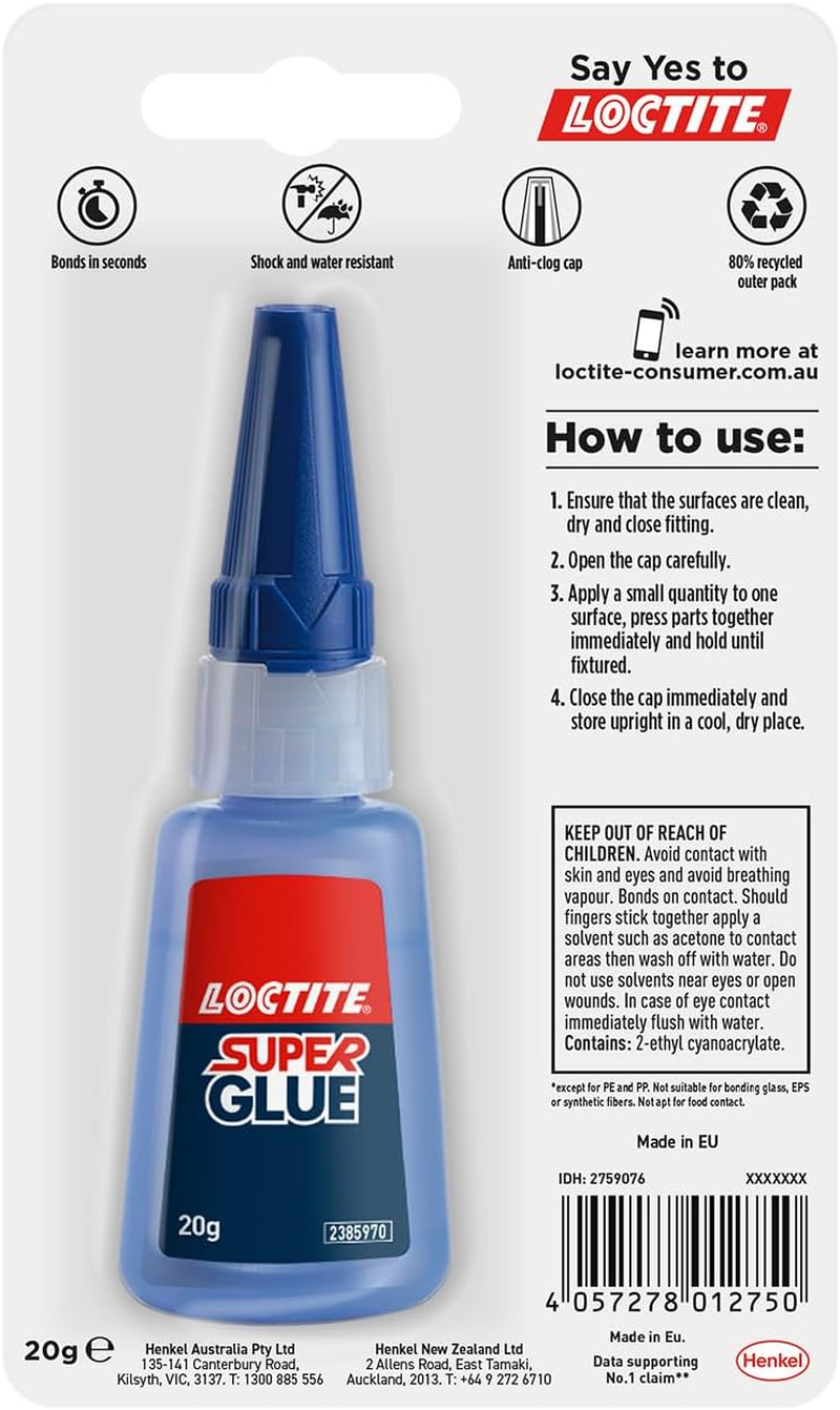 Loctite Super Glue XXL 20G, Multi Purpose Liquid Adhesive for Repairs, Super Strong Clear Glue for Various Materials, Adhesive for All Sorts of Repairs, 1 X 20G image number 1