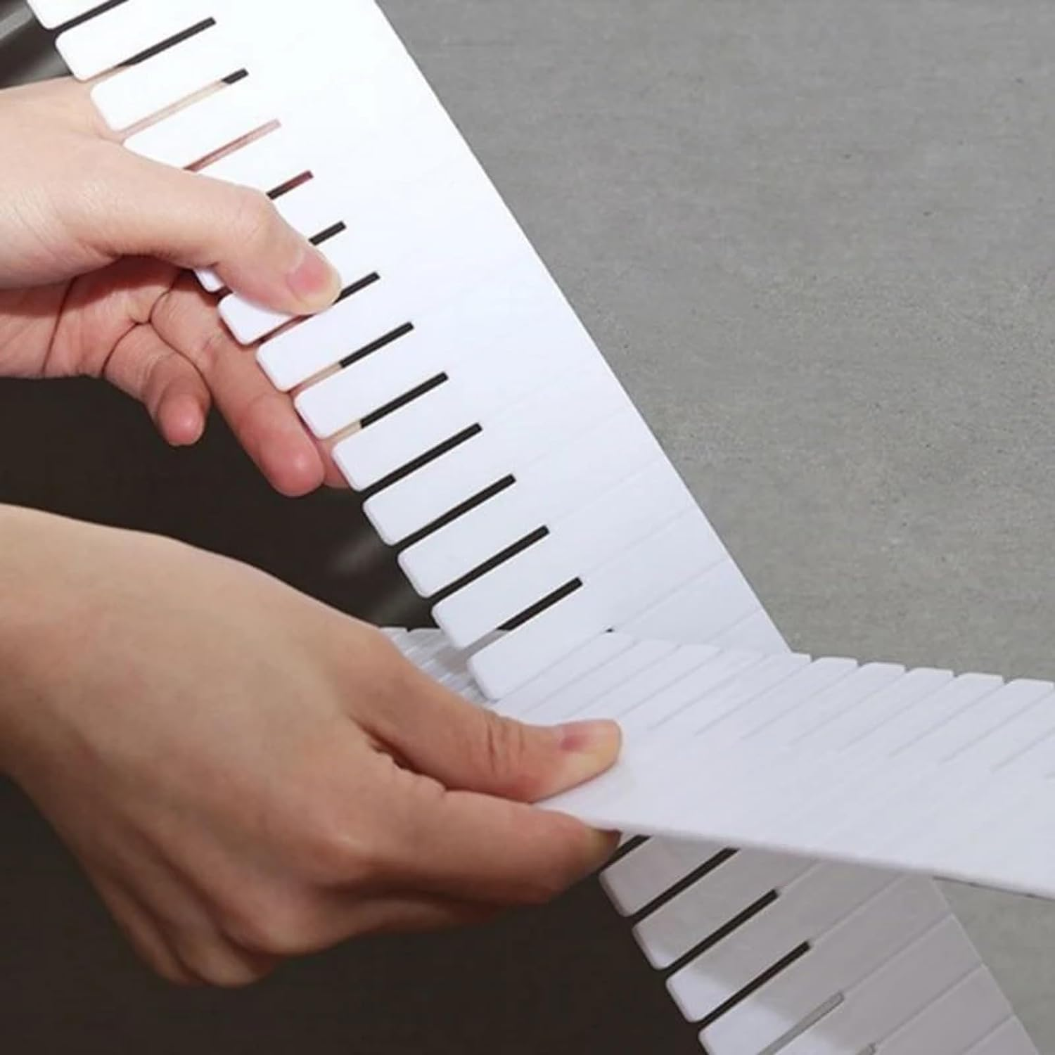 KCTOAMZ 24 PCS Adjustable Drawer Divider DIY Storage Shelves Household Free Combination Partition Board Makeup Sock Underwear Organizer for Desktop,Drawer,Makeup,Dresser (White) image number 5