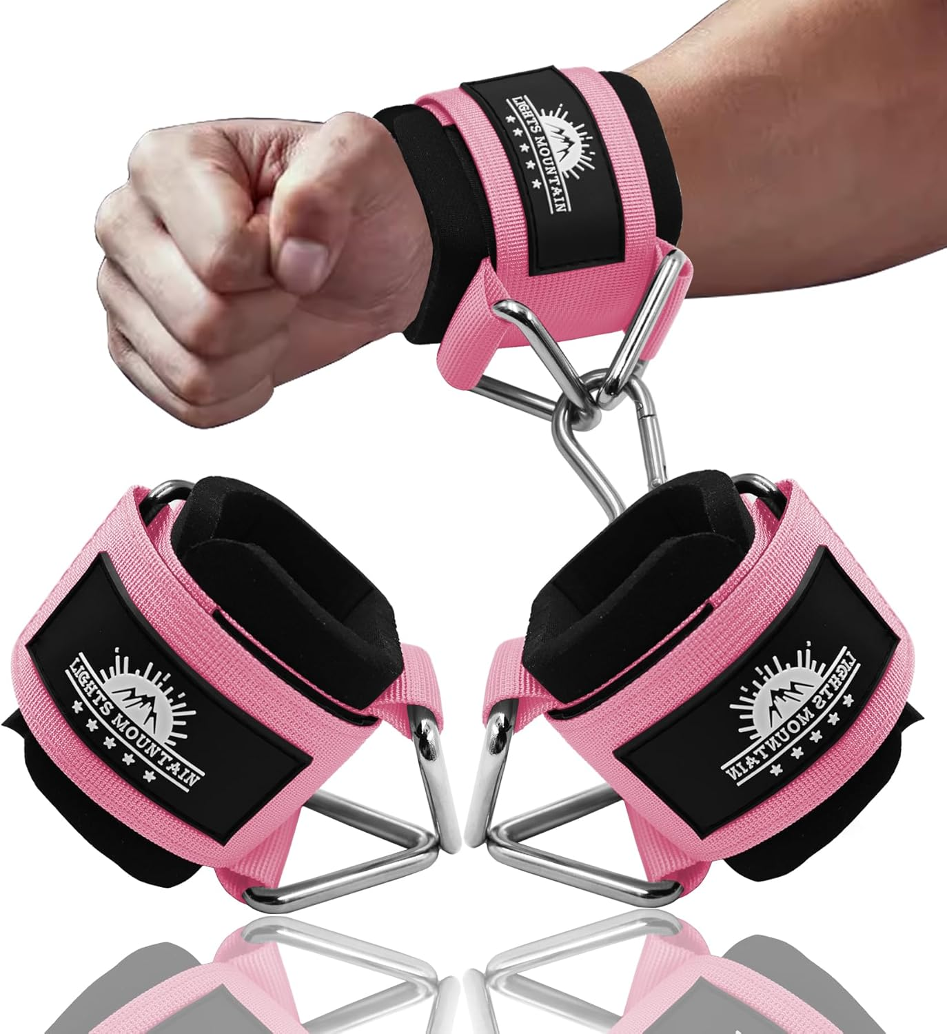 Lights Mountain Adjustable Wrist Cuffs Neoprene Padded Straps for Cable Machines Strength Training Equipment