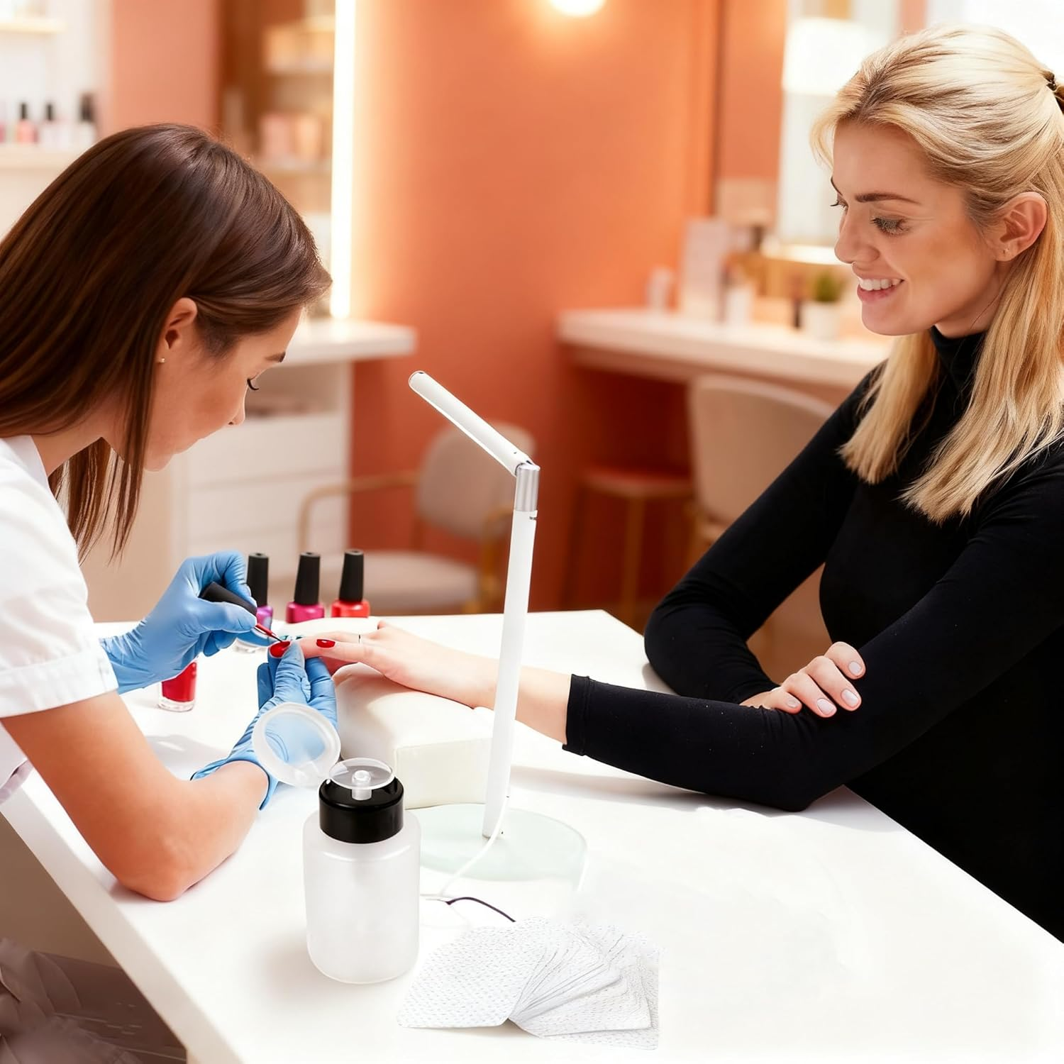 Lash Extension Glue Wipes Lint Free Glue Cleaning Pads Non-Woven Fabric Nail Polish Remover Wipes,Suitable for Cleaning Tweezers and Glues Bottle Nozzle, Etc 400 Pcs image number 2