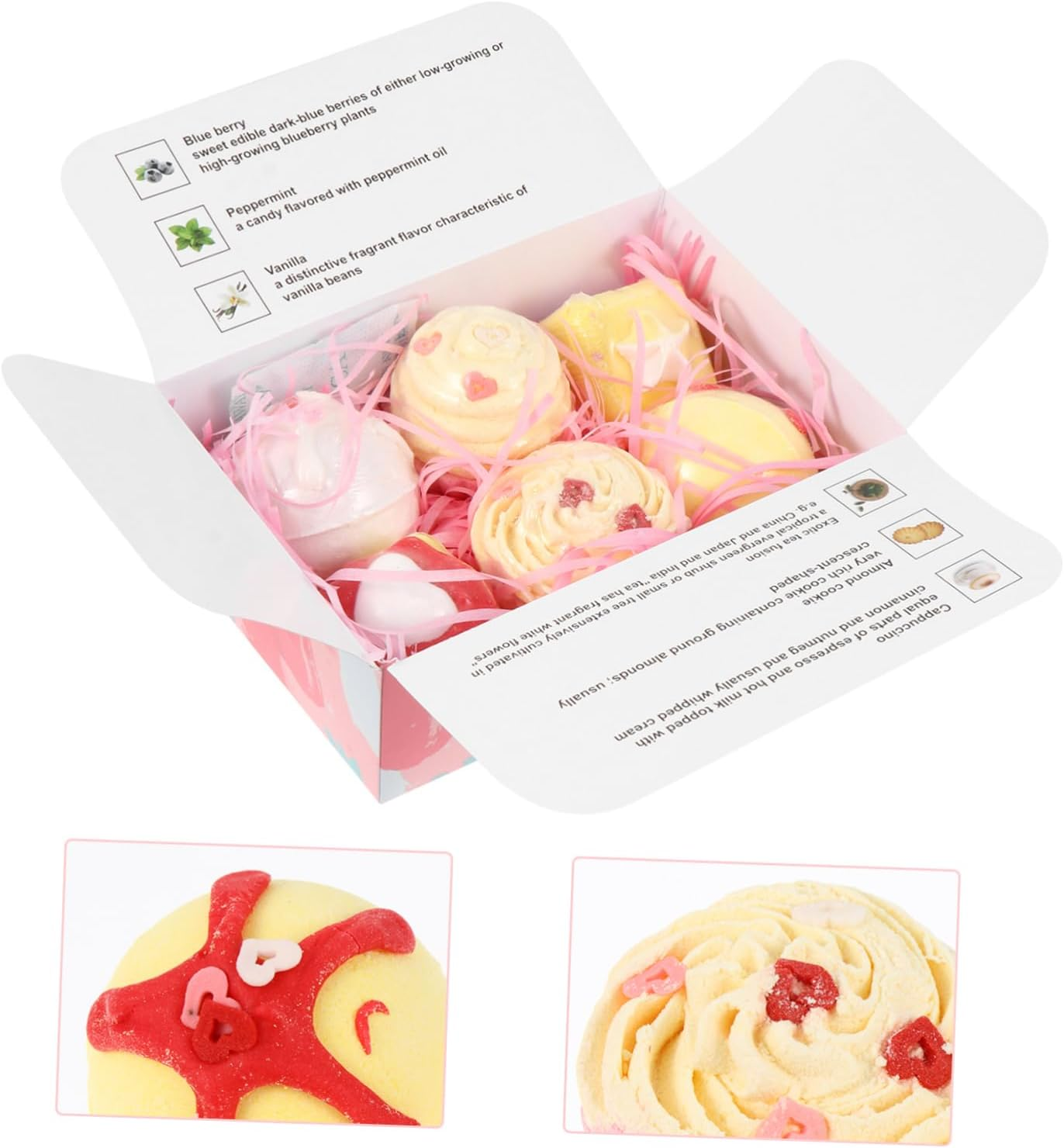 Minkissy 6Pcs Cake Shape Bath Salt Adorable for Spa Moisturizing and Exfoliating Women and Girls image number 1