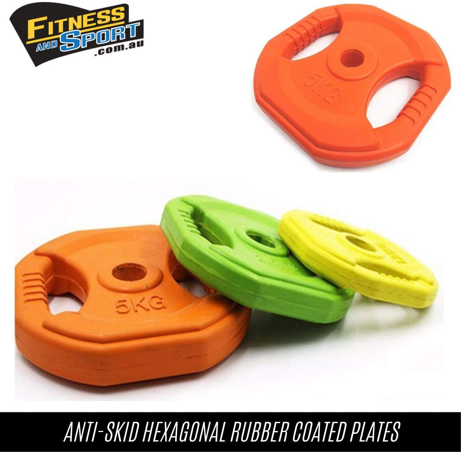 HCE Hex Barbell Weights - Crossfit Barbell Pump Set - Bench Press Barbell Coloured Plates for Power Weightlifting, Full Body Building Workout Gym Training Equipment - 2.5Kg X 2 image number 7