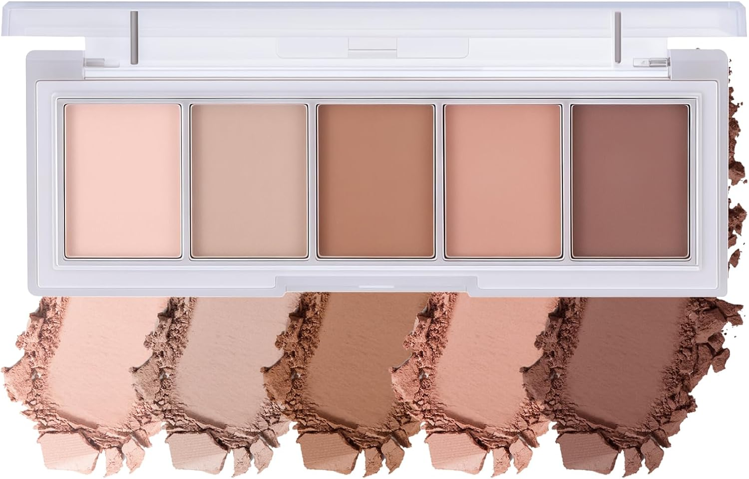 5 Colors Cream Eyeshadow Palette, Daily Nude Eye Shadow Pallet Powder Long-Lasting Coloring, High Pigmented Ultra-Mix Cosmetic Palette, Versatile Delicate Matte Eye Makeup for Women Girls