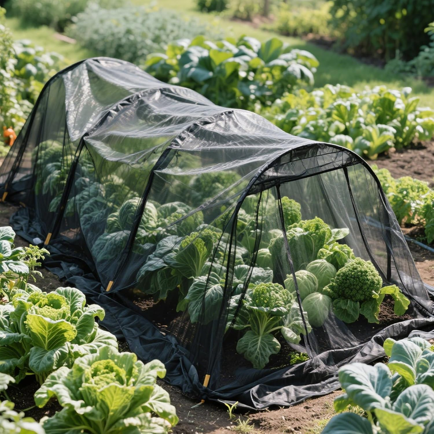 Mosquito Net Cloth Fabric, Black DIY Mosquito Net Fabric Hexagonal Mesh Garden Breathable Plant Covers for Patio Apartment Balcony Porch Outdoor Bed Wedding Black 120X60 Inch/10 &times; 5 Ft image number 1