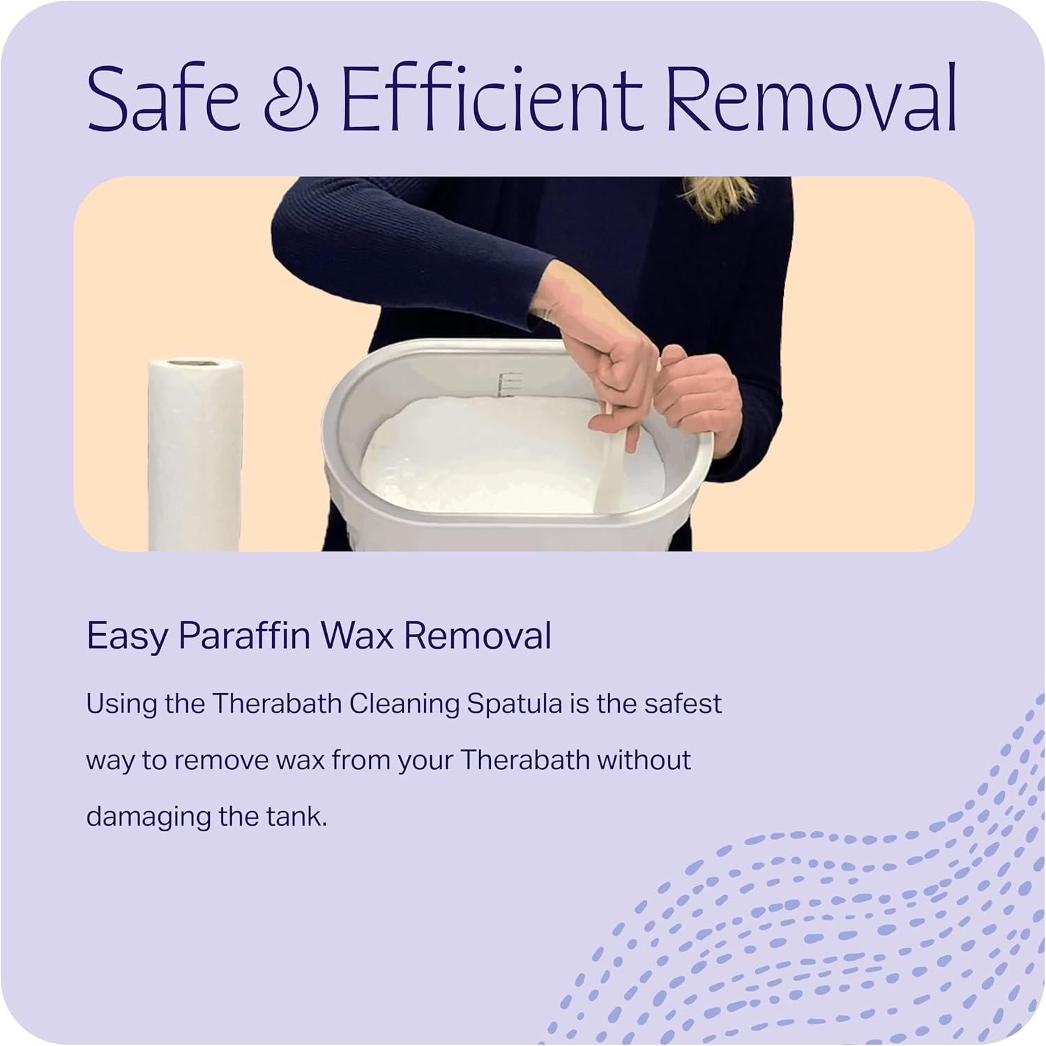 Therabath Cleaning Spatula - Plastic Paraffin Bath Cleaning Tool - Flexible - White Vinyl - Easy to Use - Made in USA - for Wax Removal Cleaning image number 2