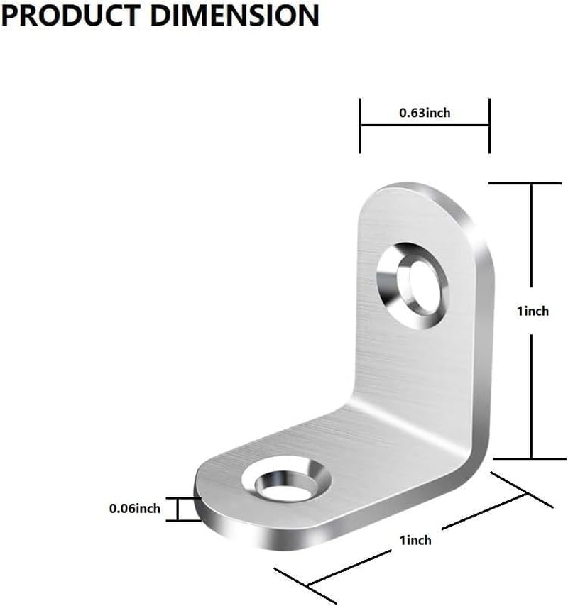 L Bracket Corner Brace with Screws,20Pcs L Bracket Corner Brace 90 Degree Corner Braces L Brackets Corner Brackets,90 Degree Brace Small Right Angle Brackets,Stainless Steel L Brackets Corner Braces image number 3