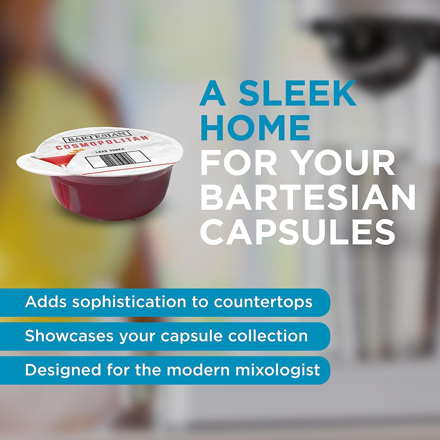 Bartesian Cocktail Capsule Storage Drawer Organizer - Stylish Mixology Cocktails Drink Mixer Holder Dispenser - Home Bar Accessories for Cocktail Maker Machine - Holds up to 36 Capsules image number 6