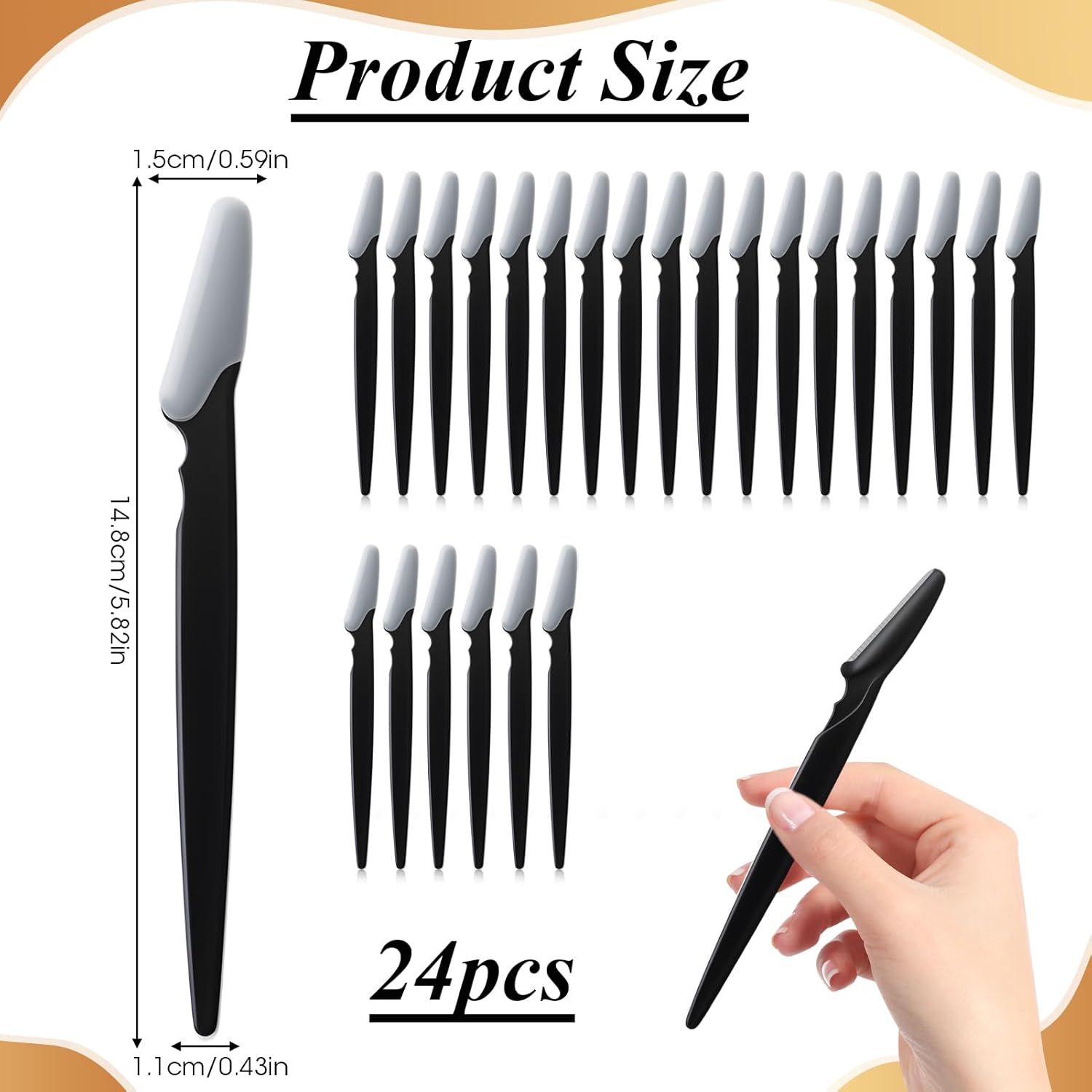 24 Pcs Eyebrow Razor & Face Shaver Set - Premium Dermaplaning Tool for Women & Men | Multipurpose Facial Hair Removal | Exfoliating Eyebrow Razor with Safety Cover (Black) image number 1