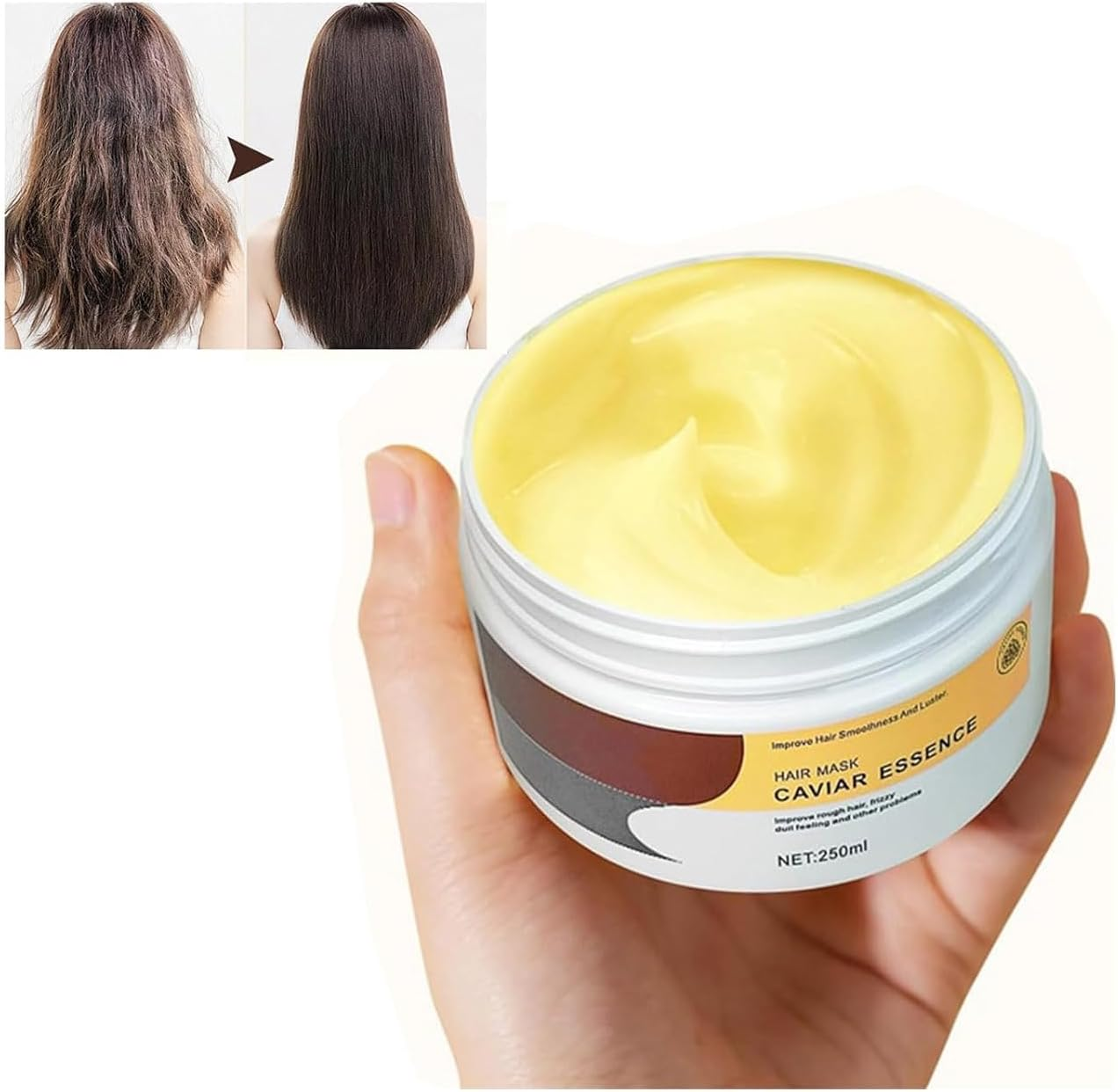 Caviar Essence Collagen Hair Mask,Collagen Hair Mask for Dry Damaged Hair,Restores Shine and Smoothness to Hair
