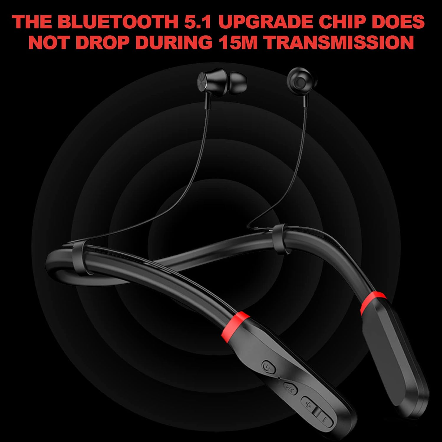 Bluetooth Headphones Neckband, Long Battery Life,100 Hours Playtime,Ipx5 Waterproof, Bluetooth Wireless Sport Headphones,Bluetooth Neckband Running Headset with Microphone image number 3