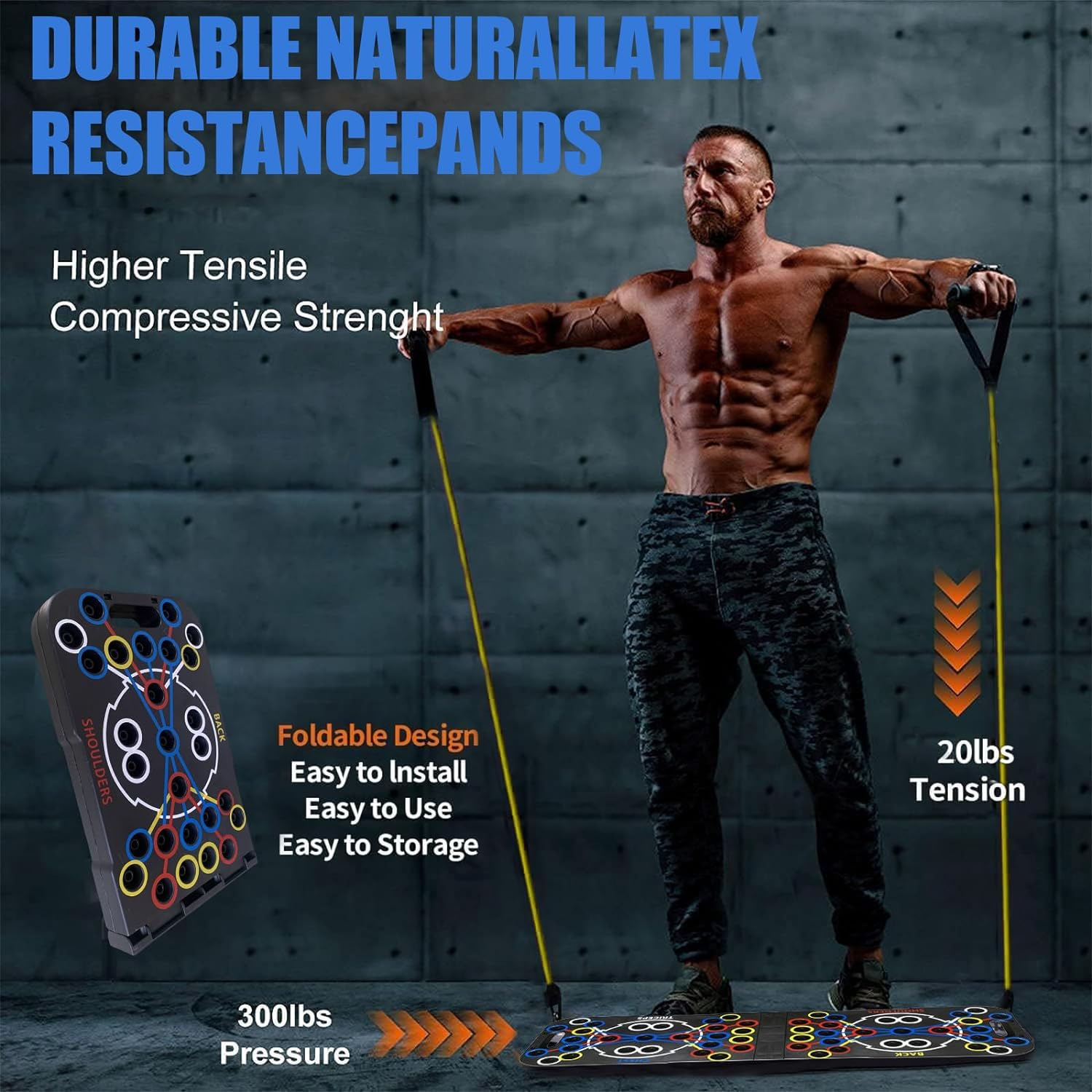 Push up Board- Multi-Function Foldable Push up Bar-Push up Stands Exercise Workout Fitness Equipment for Home Gym image number 6