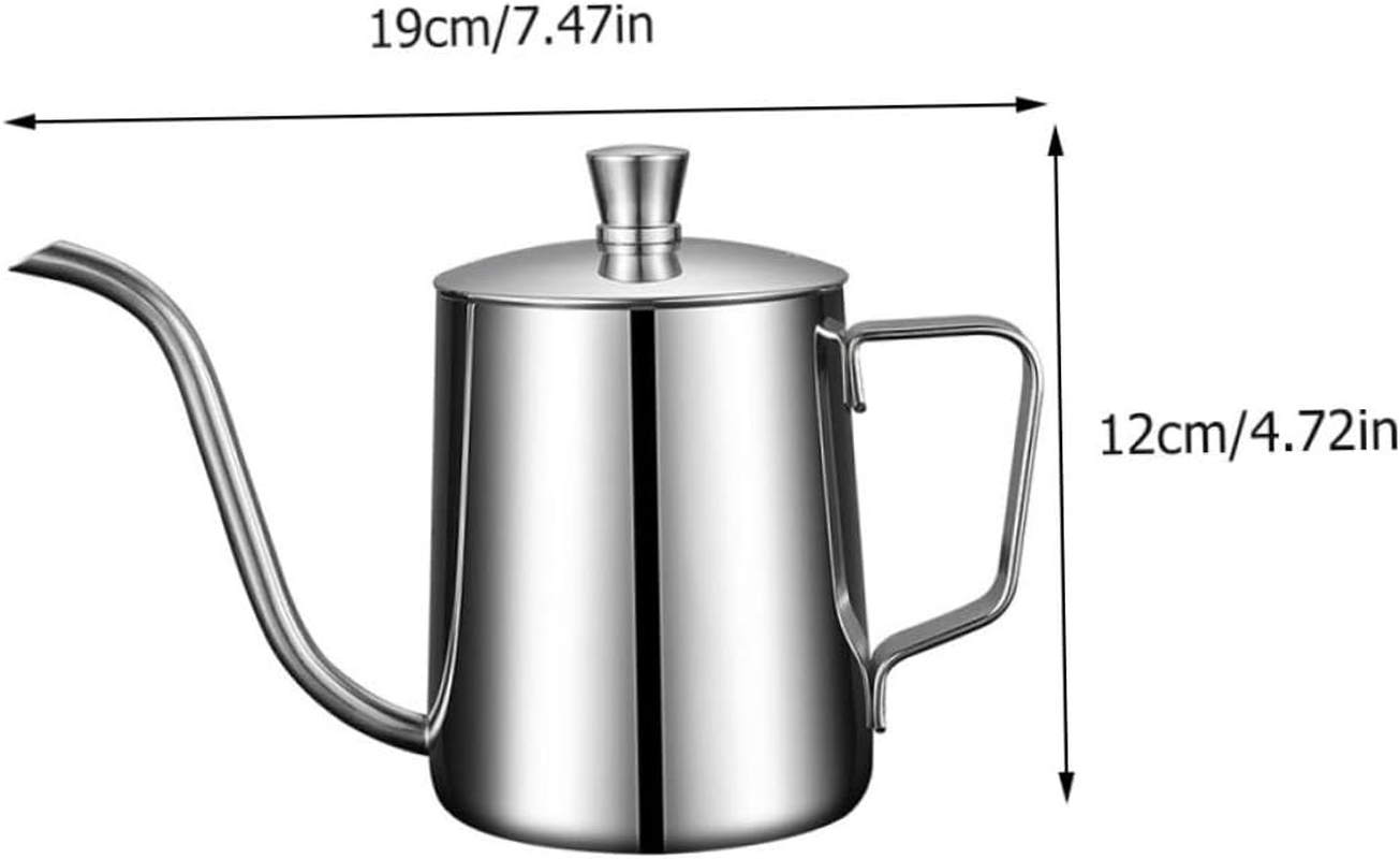 Uonlytech Stainless Steel Coffee Pot Mini Drip Pot Lid for Home Office Use Fine Mouth Design Espresso Holder image number 1