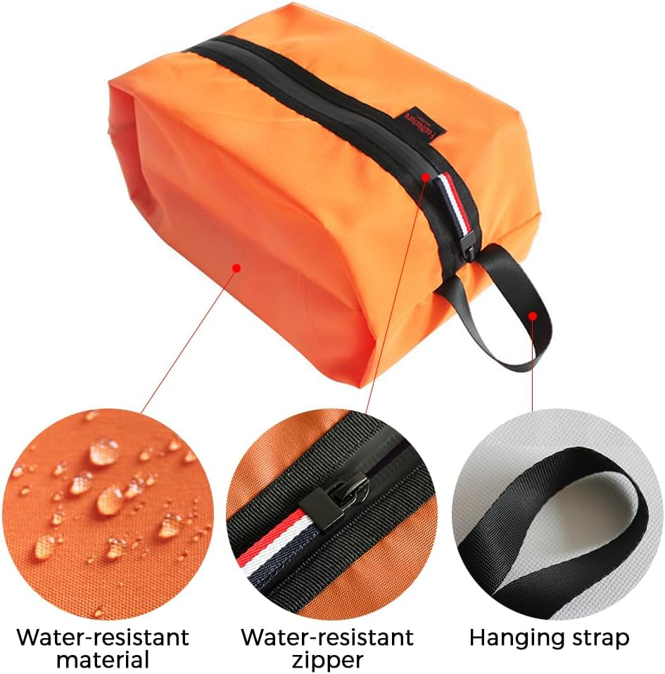 Travel Shoe Bag for Men and Women Water-Resistant Shoe Storage Organizer with Zipper Closure - Black image number 6