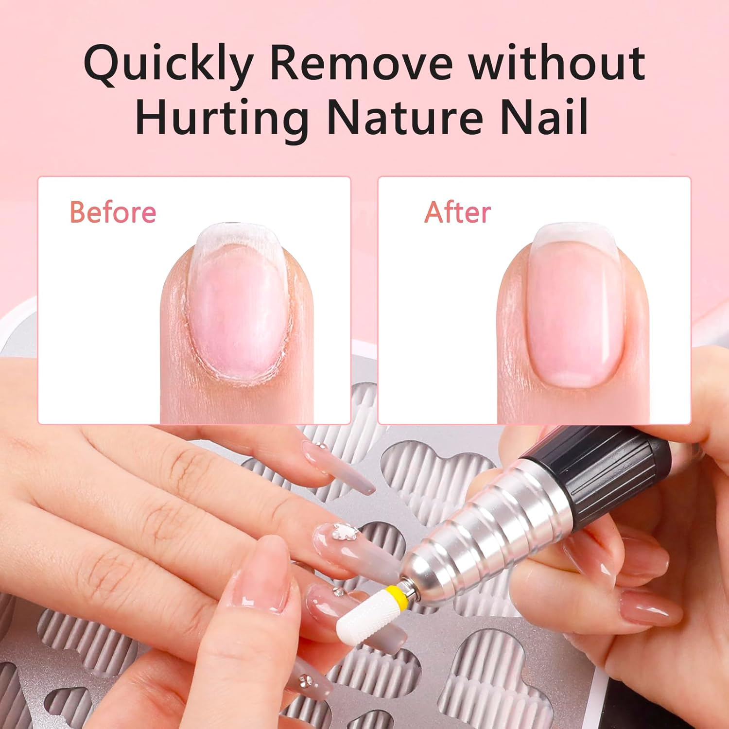 BQAN Nail Drill Bits Set, 6Pcs 3/32 in Drill Bit for Nail Tech Ceramic Bits for Remove Cuticle Acrylic Gel Polish Nail Manicure image number 4