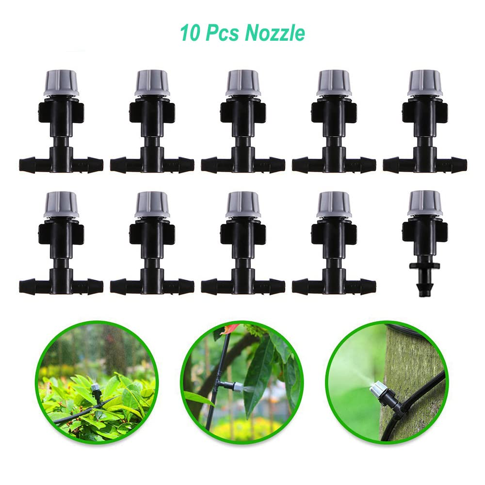 Tophomer Water Misting Kit, Mist Cooling System, Outdoor Garden Patio Greenhouse Micro Drip Irrigation Kit, 10M Misting Tube, 10Pcs Mist Nozzles image number 1
