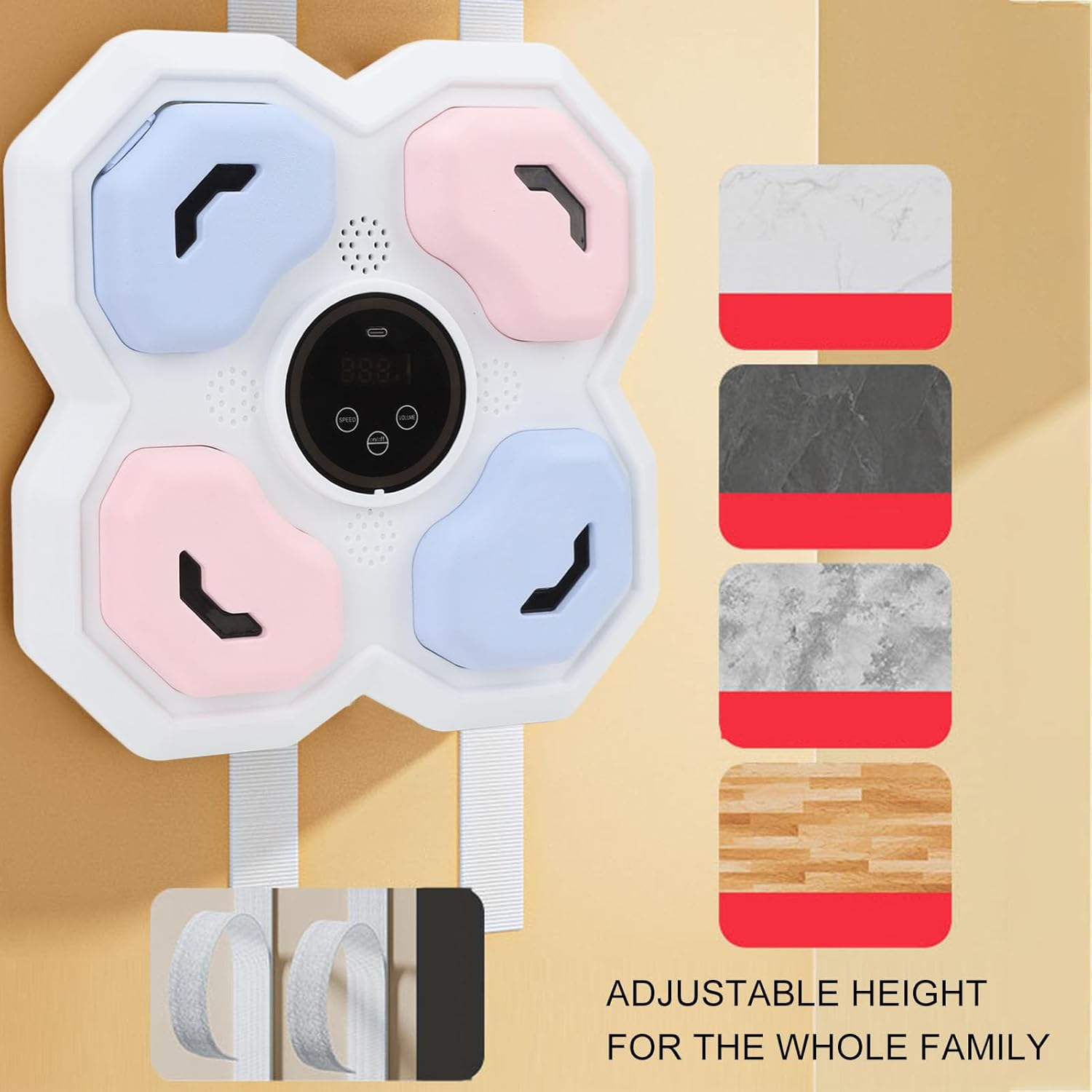 Music Boxing Machine Wall Mounted, Digital Boxing Wall Pad Punching Target, Portable Home Wall Mount Music Boxing for Home Gym image number 2