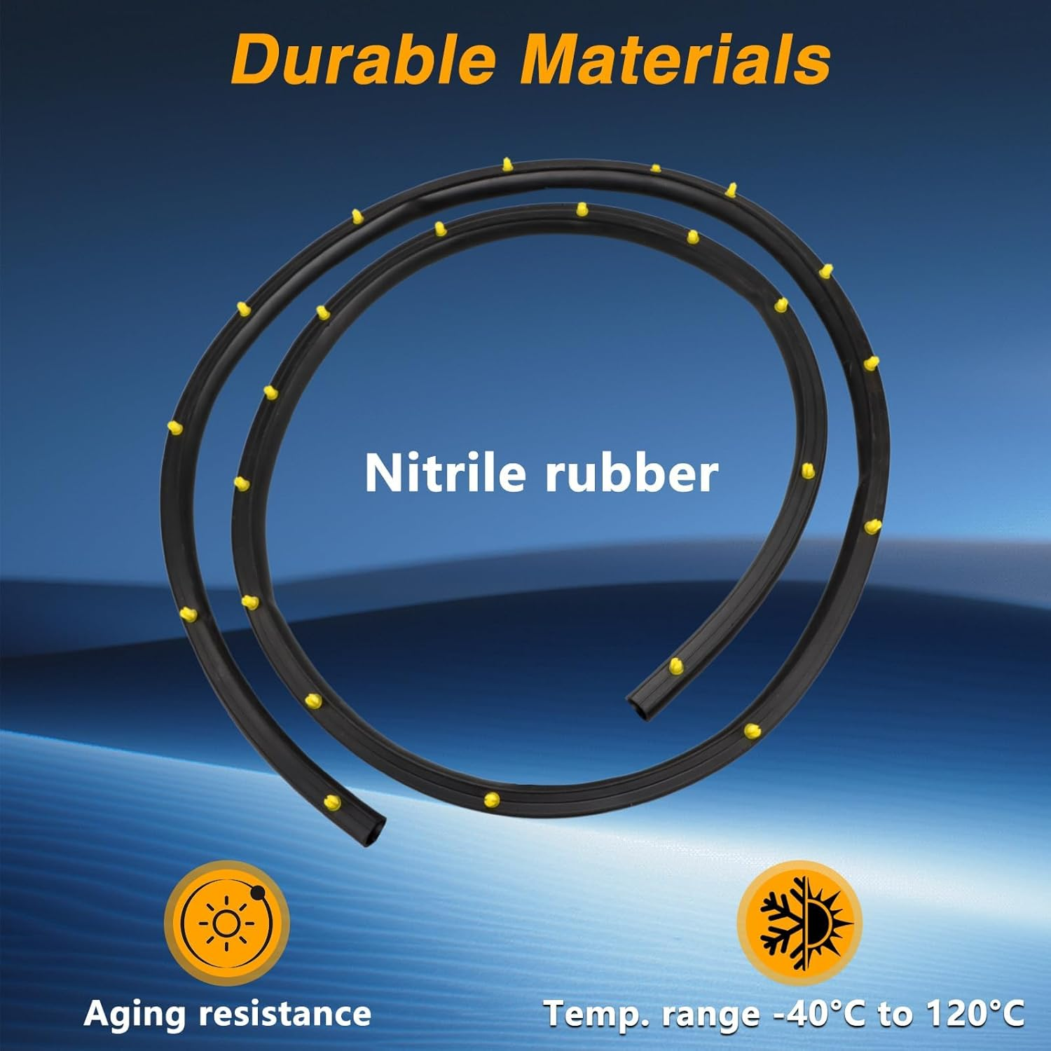 Hood Seal Strip Compatible with 2011-2021 Jeep Grand Cherokee 2011-2025 Dodge Durango, Front Seal with Rivets Replace# 68070493AA