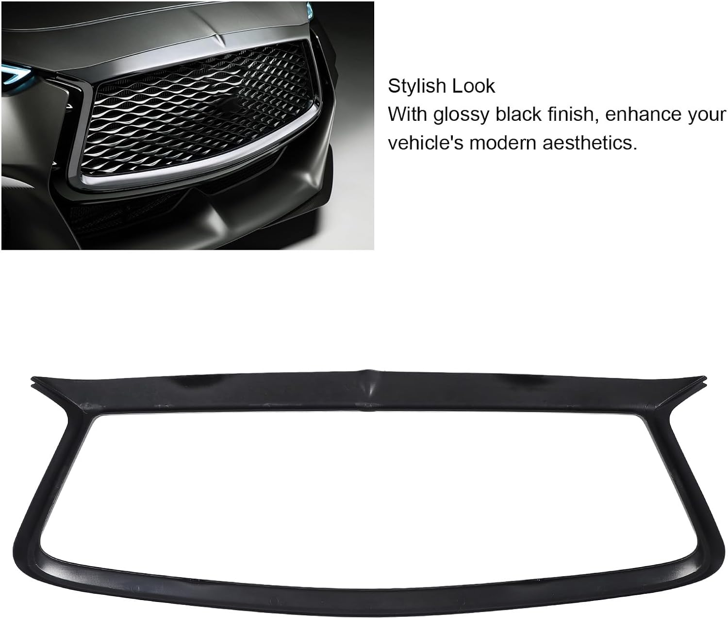 Front Bumper Grille, Surround Cover Trim Surround Molding Trim Front Grille Surround Molding Cover Surround Moulding Trim Cover for Q60 2017-2022 image number 1
