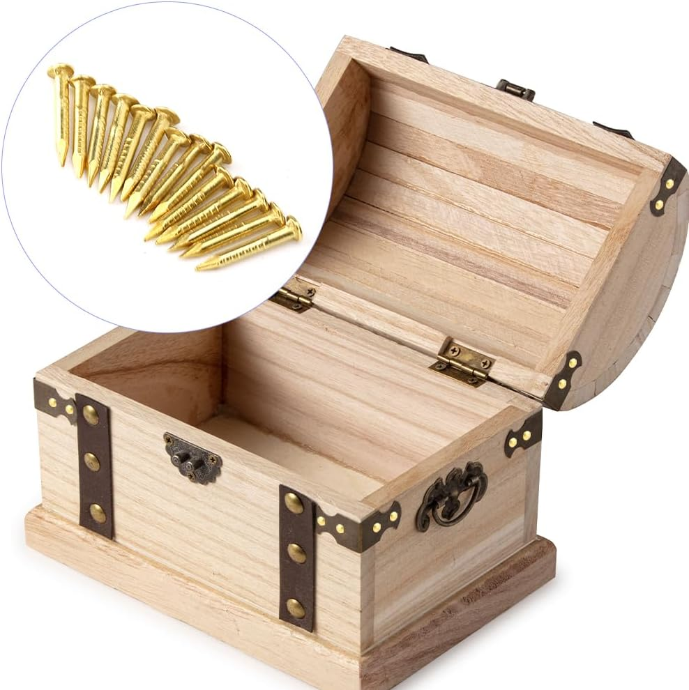 Brass Escutcheon Tacks, Threaded Nails Upholstery Tacks Furniture Hinge Hardware Accessories Mini round Head Brass Nail Furniture Hinge Hardware Accessories(10Mm) image number 1