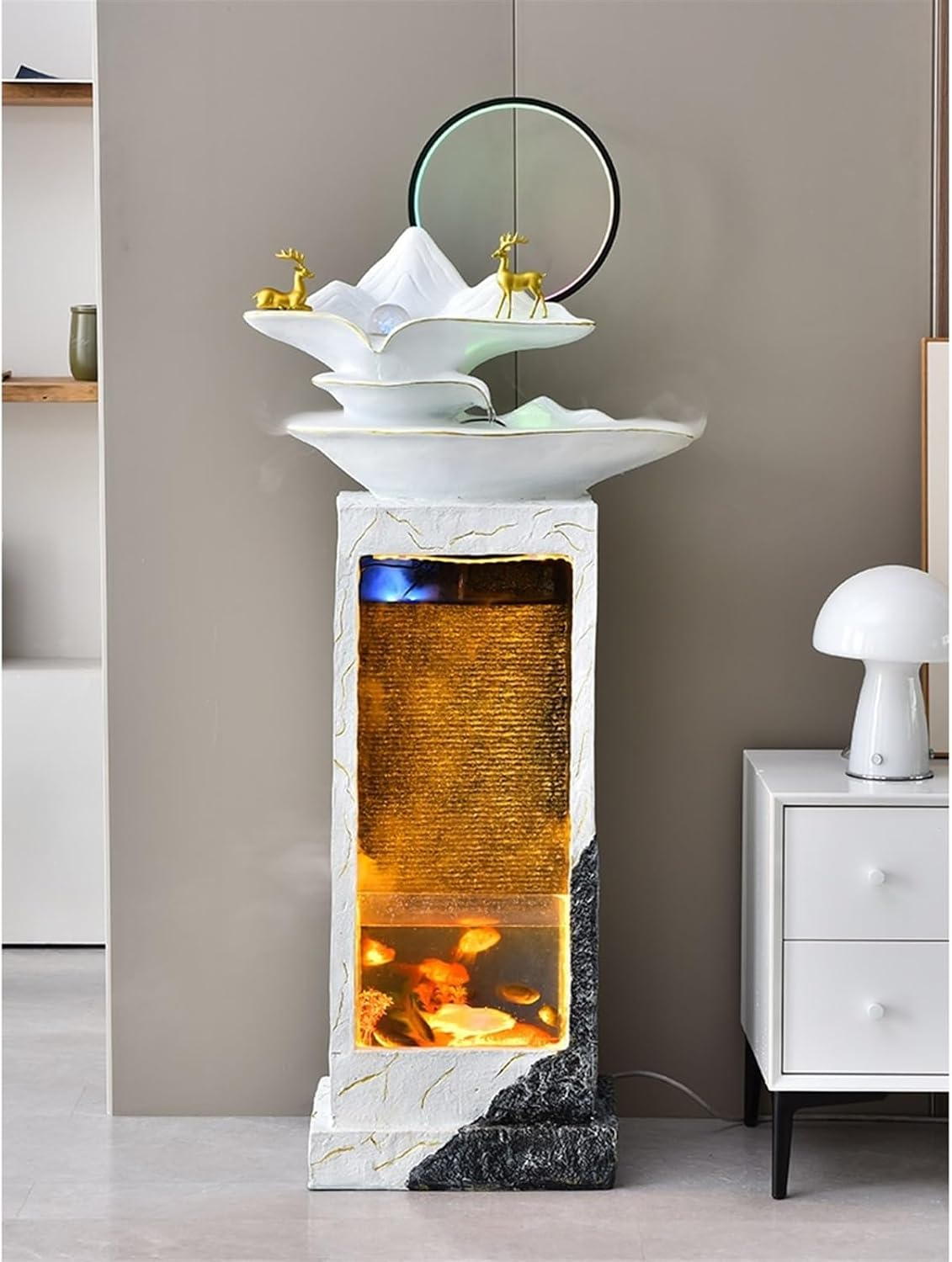 Outdoor Fountain Simple Water Fountain Floor Decoration, Living Room Courtyard Aquarium Circulation Feature, Office(S) image number 5