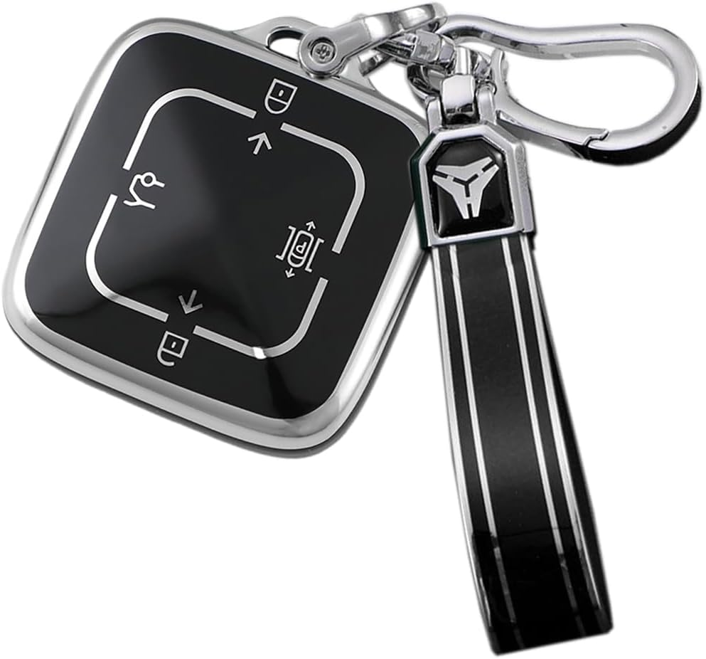 Ontto TPU Car Key Fob Cover Fit for Zeekr X 001 007 009 7X Key Holder Smart Case Shell Keyring Keychain Protector Car Styling Accessories Silver White 1