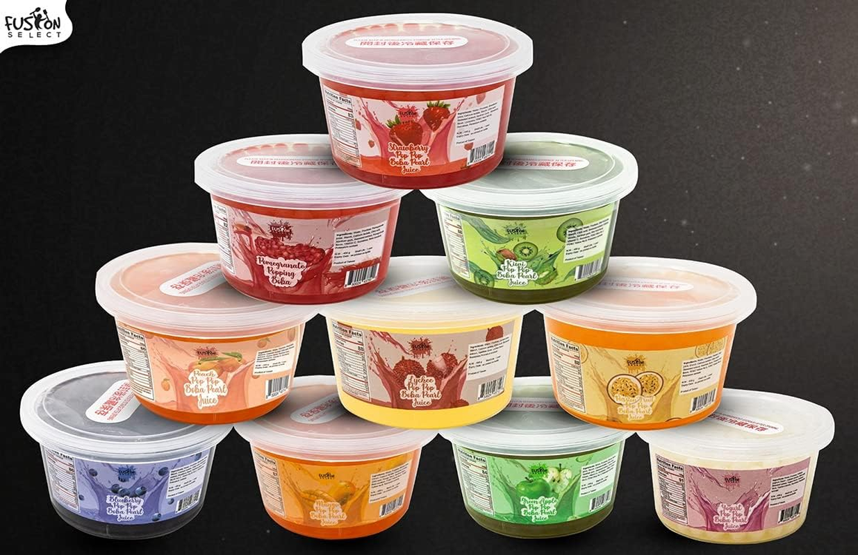 Fusion Select Strawberry, Mango, Passion Fruit Bursting Boba Popping Boba Pearls Fruit Tea Snack Toppings image number 4