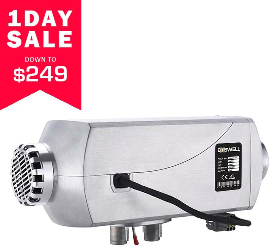 BOSWELL DIESEL AIR HEATER 12V 5KW ALUMINIUM SHELL Parking Camper Van Caravan Silver image number 3