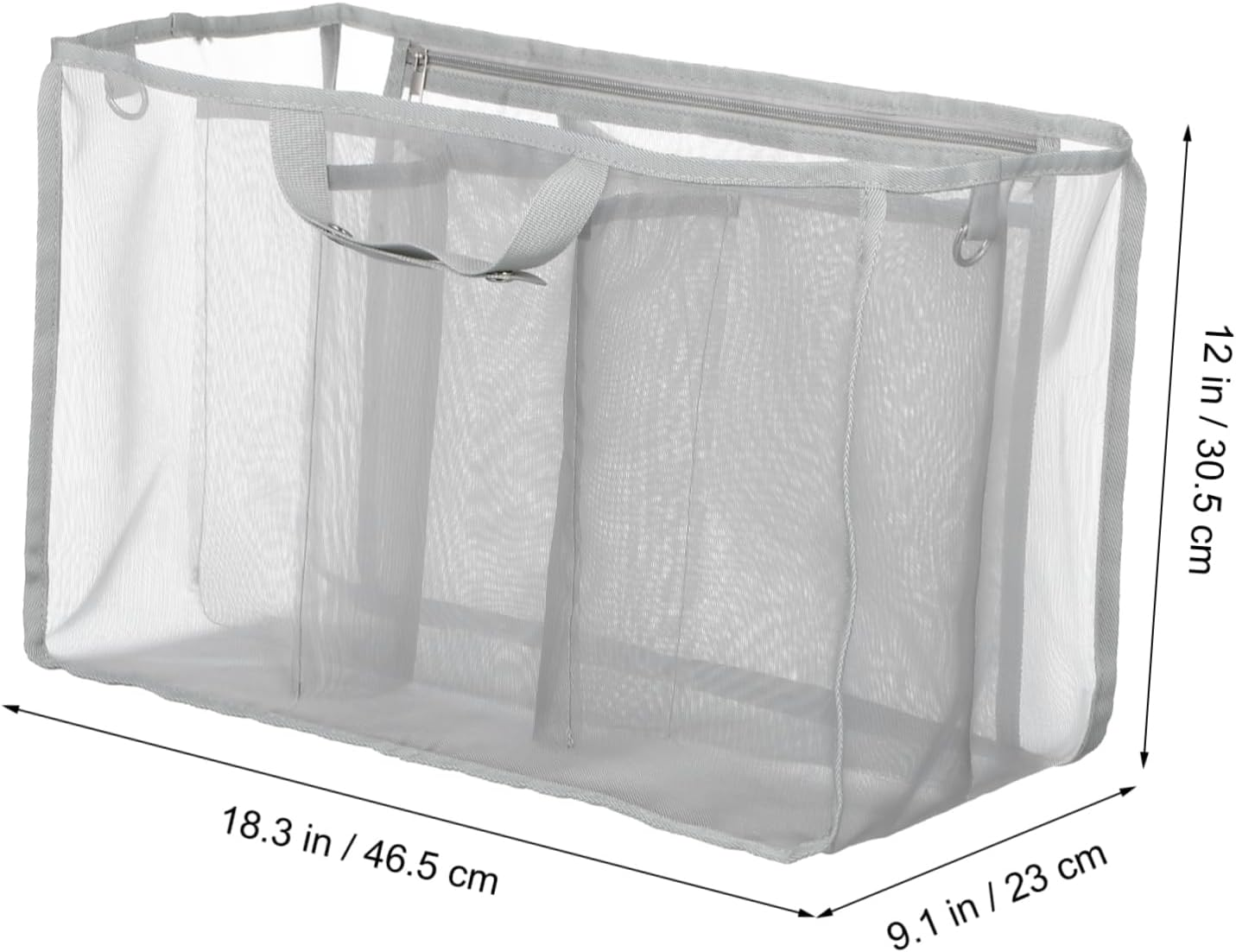 SAFIGLE Large Capacity Transparent Mesh Tote Bag with Divider for Beach and Travel Breathable Quick Dry Organizer for Swimming and Outdoor Activities Lightweight Drawstring Mesh Bag For image number 1