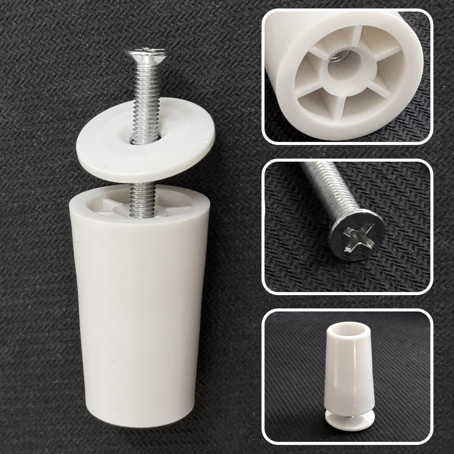 Pack of 16 White Roller Door Stops, 1 Piece Practical Gap Brush, Roller Door Accessories with Screws, Window Groove Cleaning Brush, Groove Cleaning Tool image number 4