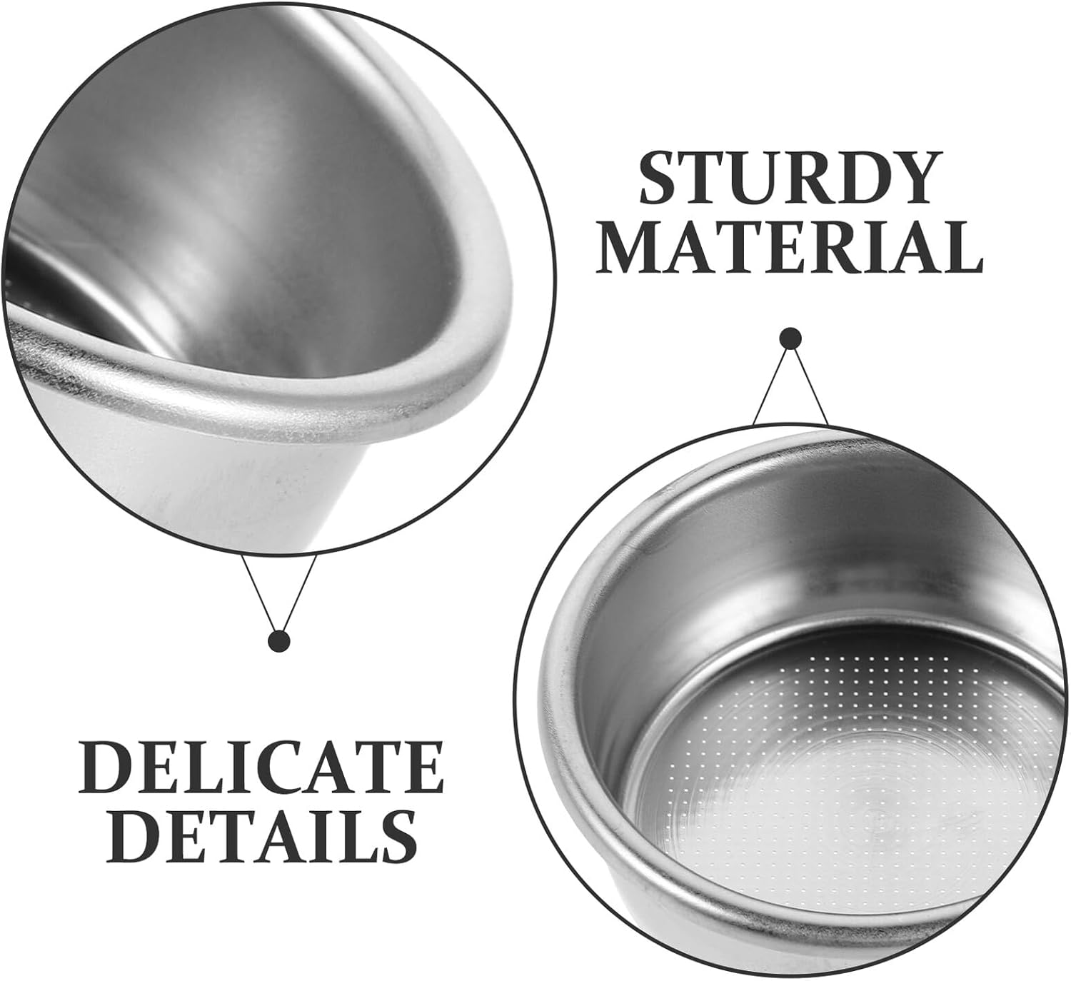 CHILDWEET 2Pcs Stainless Steel Espresso Filter Basket for Portafilter Pressurized Coffee Strainer Cups with Fine Mesh Screen Coffee Filter Replacement for Home and Office Tea Maker