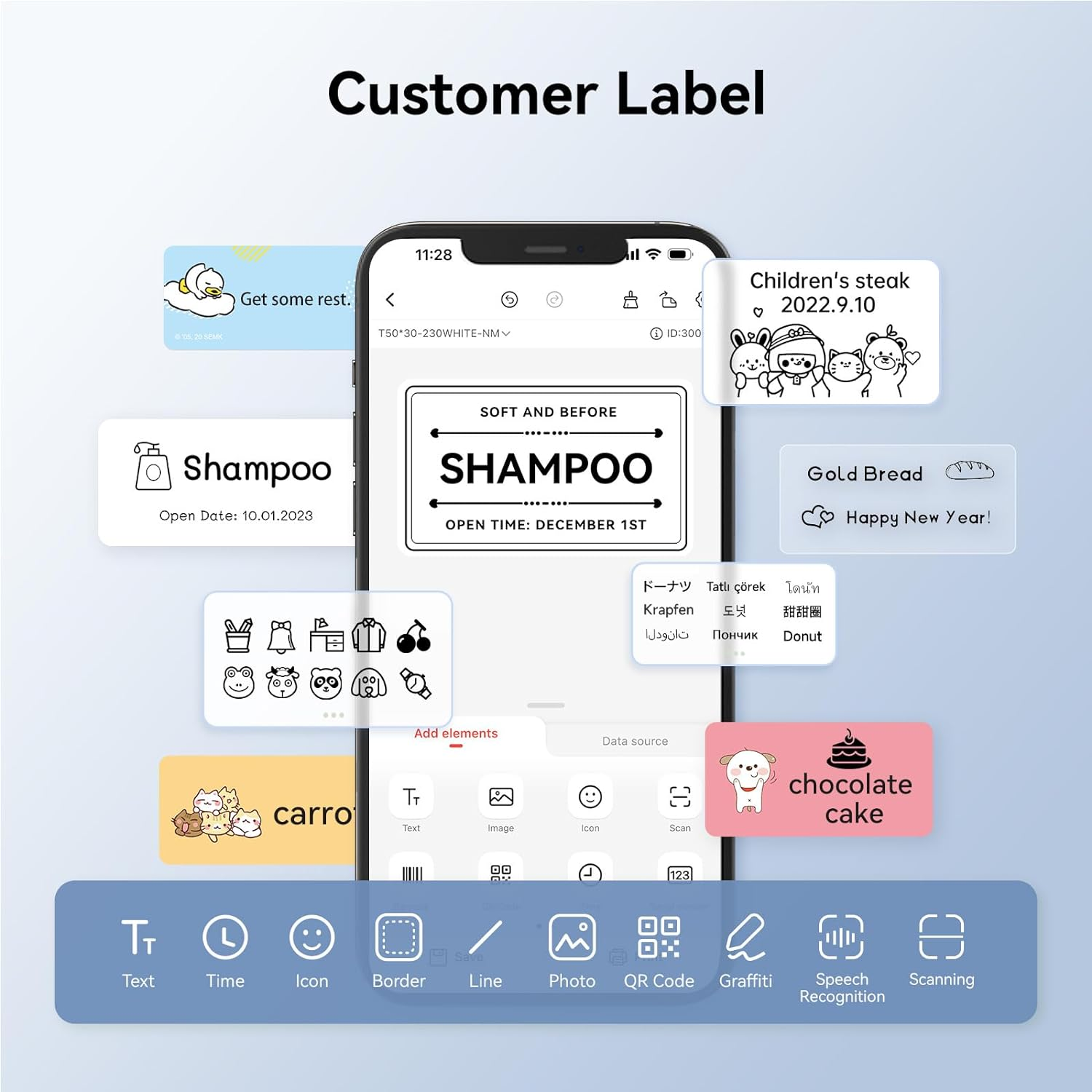 NIIMBOT 2 Rolls Labels for B1/B21/B3S Label Maker, 50 X 50 Mm (1.97'' X 1.97'') 150 Labels/Roll, Thermal Label Tape for Home Office Small Business Labeling Tape Replacement, White Round image number 7