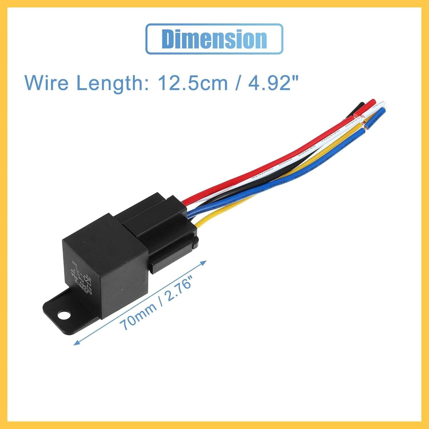 REPAIROCK DC 36V 40A SPDT Automotive Car Relay 5 Pin 5 Wires with Harness Socket Plug Auto Replacement Parts image number 1