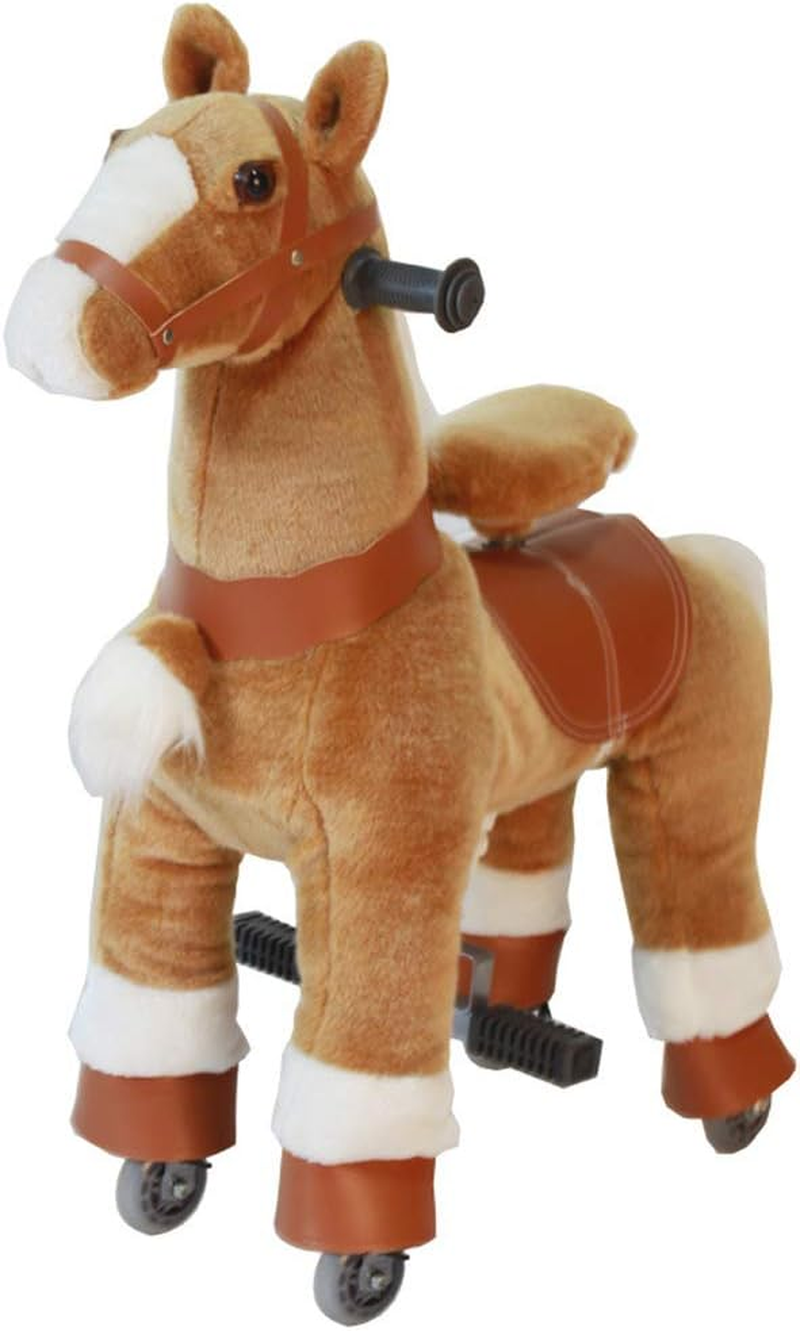 (3-5Years, Brown) - Ride on Horse Rocking House Natural Mechanical Real Walking Horse Unicorn Horse Small for Age 3-5 (Brown, 3-5Years) image number 4