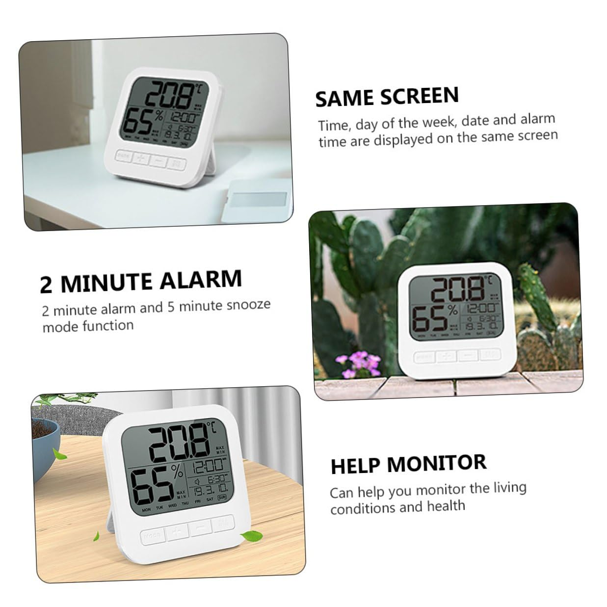 Digital Indoor Thermometer Hygrometer with High Accuracy Temperature Humidity Monitor for Home Office Greenhouse Basement AAA Battery Powered with Record and Display image number 3