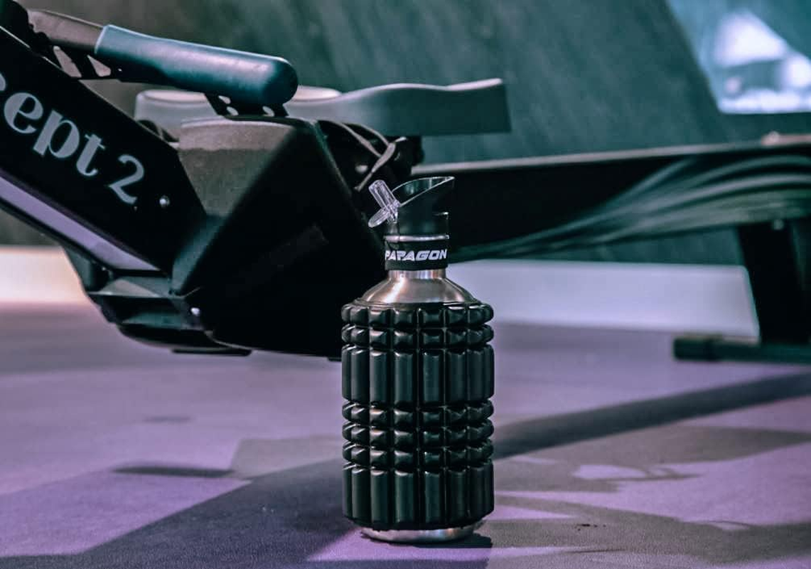 Foam Roller Water Bottle 1.2L / 40Oz Stainless Steel with Drinking Straw by Paragon Active image number 2