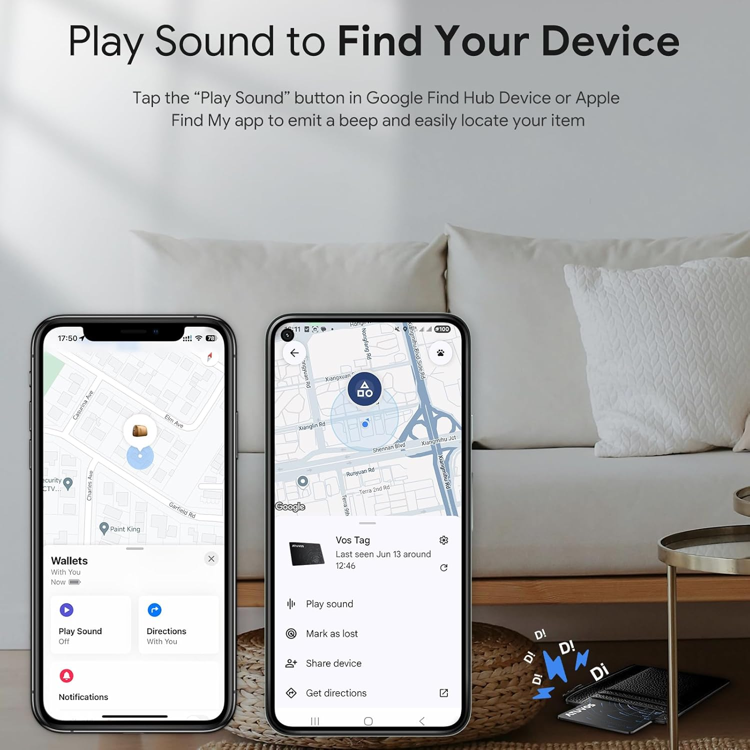 ATUVOS Dual System Ari Tag Card Tracker,Thin 0.16Cm,(Wireless Charging) ，Bluetooth Item Finder Compatible with Android Google Find Hub or Ios Apple Find My App, Locator Suitable for Suitcases,Wallet image number 6