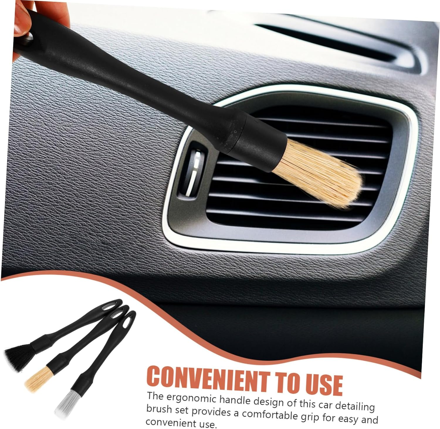 Parliky Car Detailing Kit 3Pcs Soft Bristle Brushes Wheel Rim Cleaning Brush Interior Car Cleaning Tool Automotive Detailing Supplies for Vehicle Care image number 5
