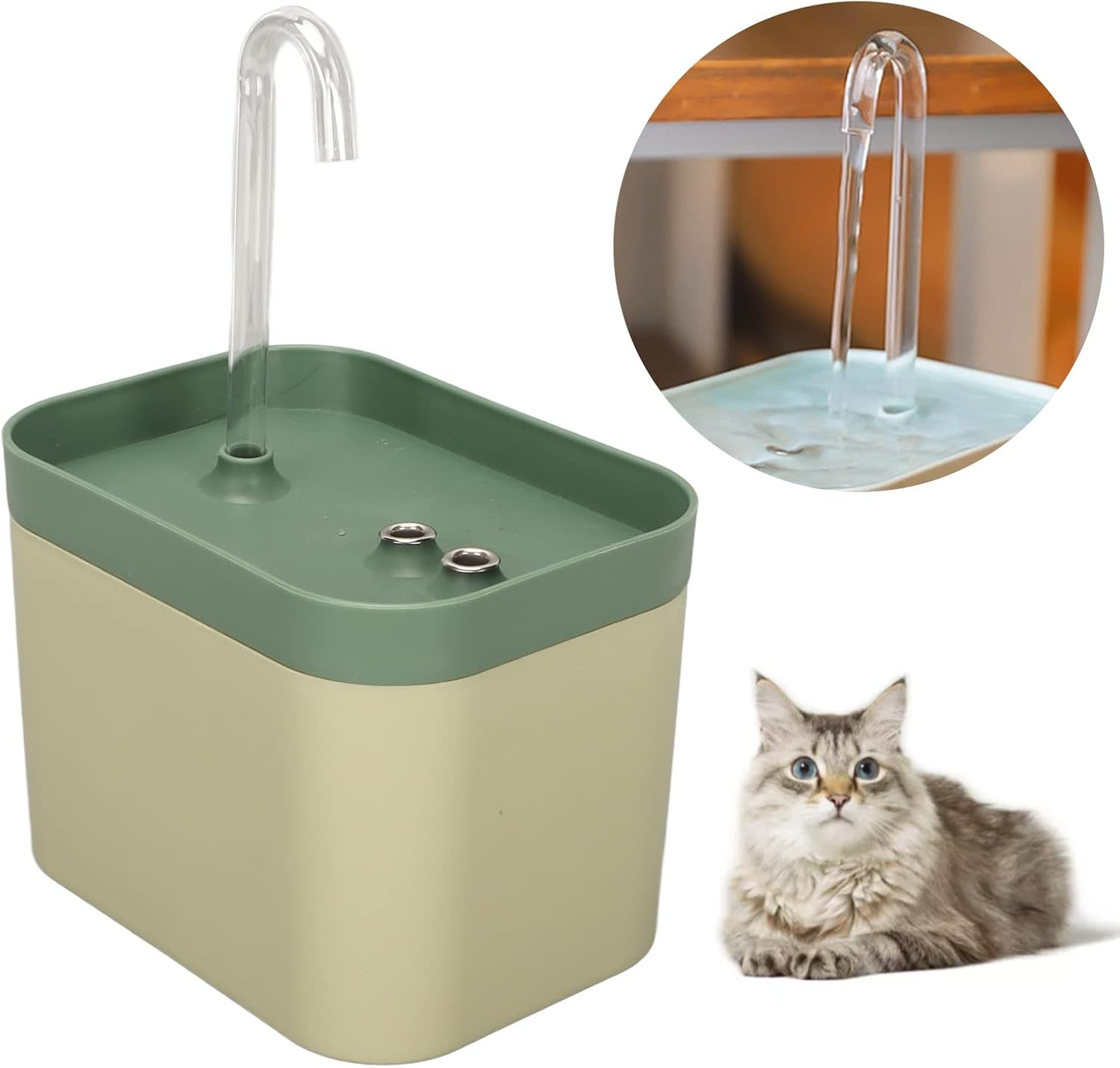 OKJHFD Cat Drinking Fountain 1.5L Large Capacity Automatic Circulating Flow Drinking Fountain, Automatic Circulating Ultra-Quiet Cat Drinking Fountain, Dog Water Basin and Water Bowl image number 5