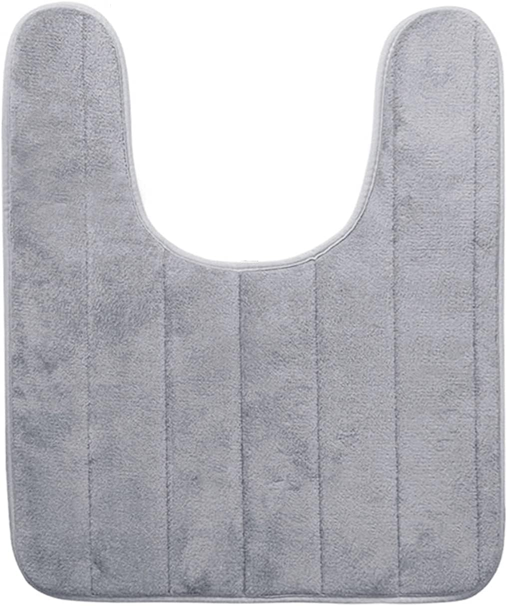 Memory Foam Toilet Bath Mat U-Shaped Toilet Rug Non-Slip,Thick,Machine Wash and Easier to Dry Toilet Bath Mat Soft & Absorbent Bathroom Commode Contour 24 X 20 Inches image number 1