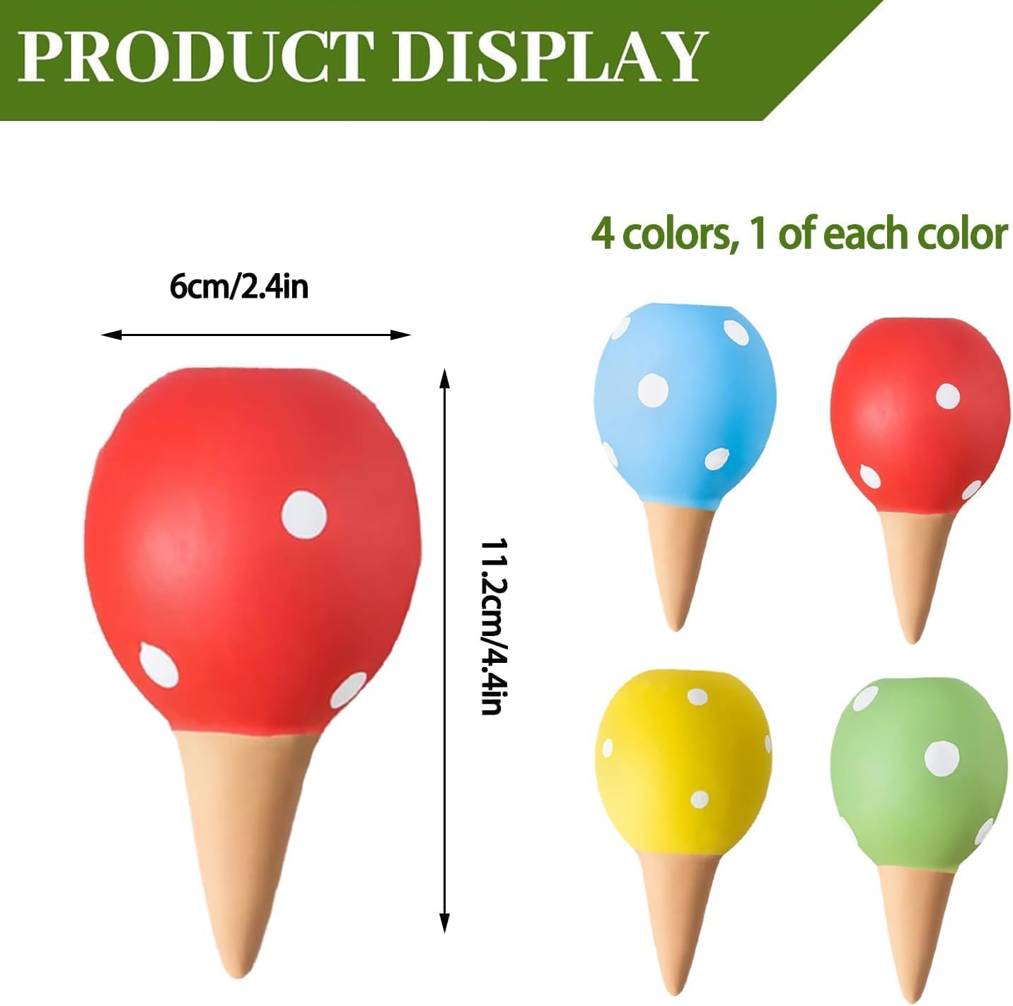 Terracotta Plant Watering Globe Set, 4Pcs Terracotta Self Watering Device Plant Watering Globe, Mushroom Self-Watering Spike, Mushroom Self-Watering Spikes for Indoor Plants image number 4