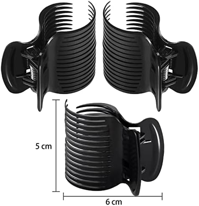 Hot Roller Clips Hair Curler Claw Clips Replacement Roller Clips for Women Girls Hair Section Styling (12 Pieces, Black) image number 5