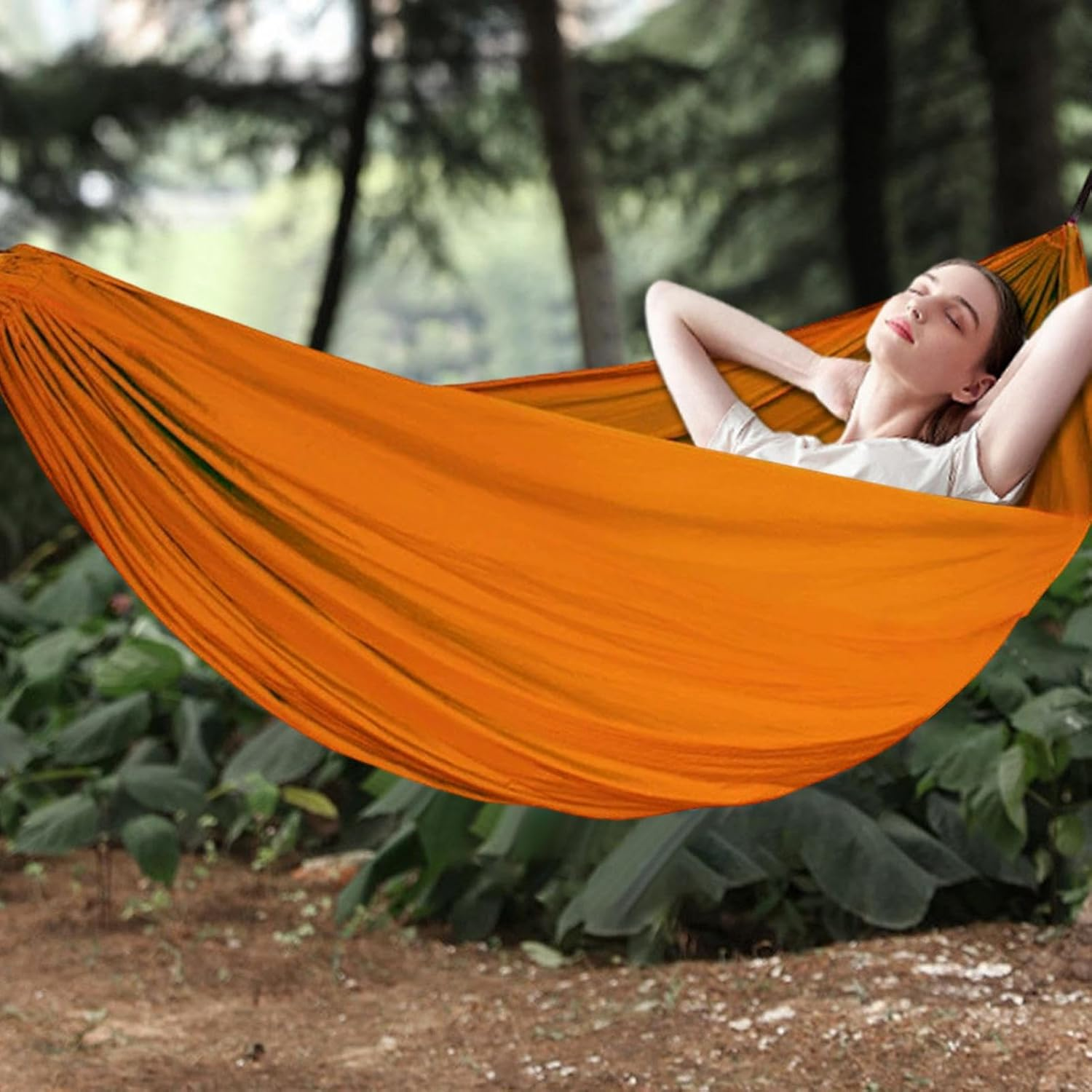 Hammock for Camping | Double Single Person Hammocks for outside | Comfortable Equipment with Picnic Blanket for Travel Hiking Beach Park Backyard image number 1