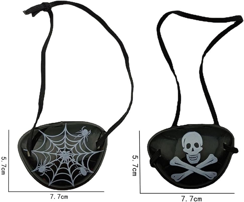 10Pcs Eye Patches One Eye Skull Patches Silk Pirate Captain Eye Masks for Halloween Christmas Theme Party Cosplay Props Prom