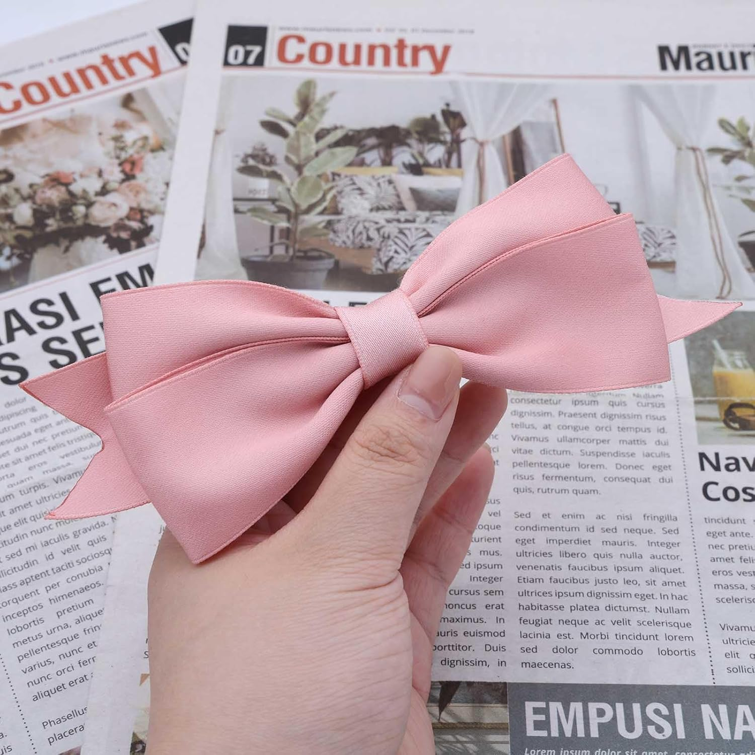 Hair Bows for Women Bow Hair Clips Silky Satin Bow Clips Cute Hair Bow Clips French Hair Band Bow Wedding Bow Hair Bow Barrette Bowknot Hair Accessories Pink Red White image number 4