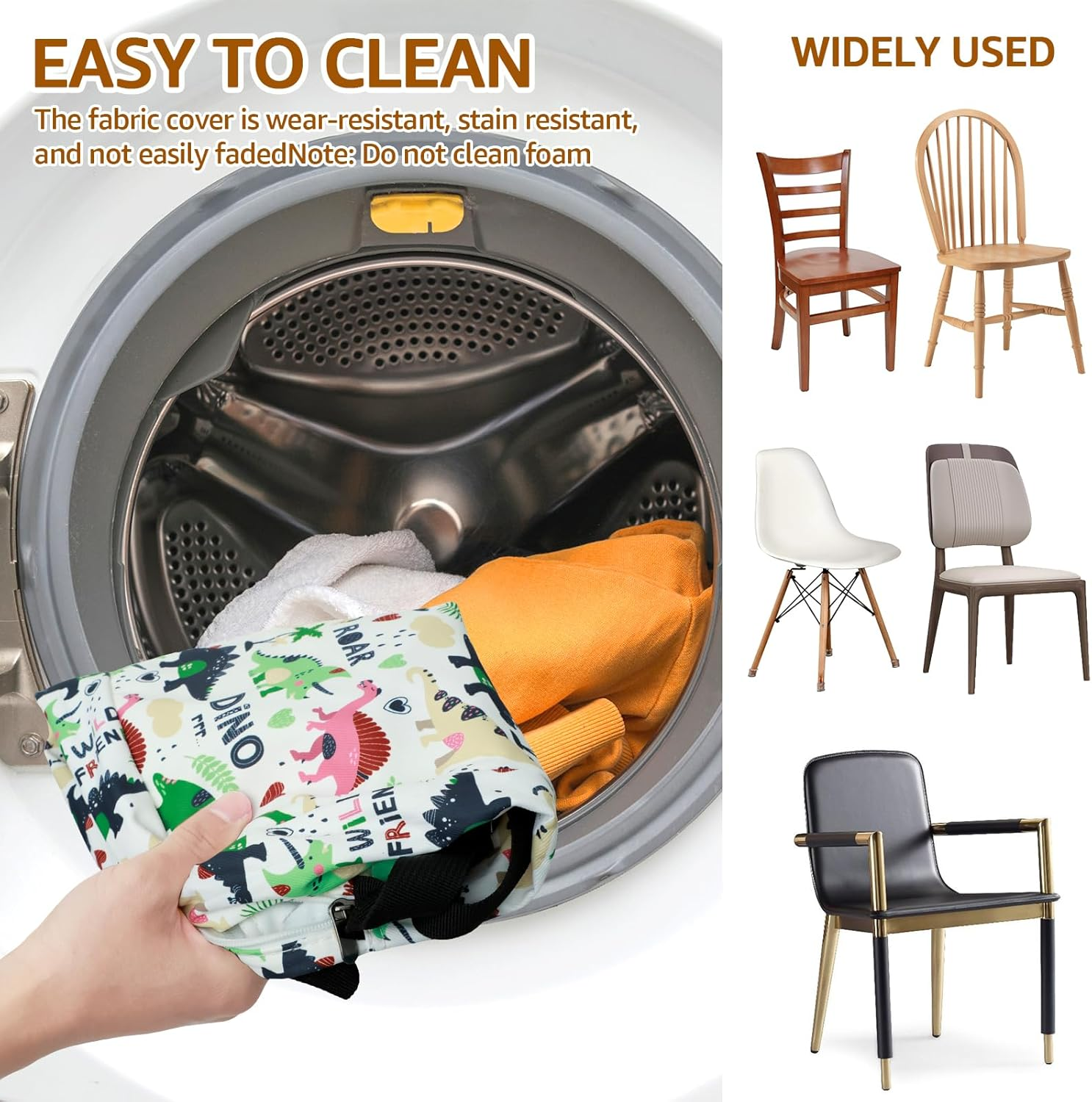 Toddler Booster Seat for Dining Table Non Slip Booster Seat with Adjustable Safety Belt and Fastening Strap Cute Table Booster Seat Lightweight Booster Seat Cushion for Travel Home Toddler - Dinosaurs image number 6